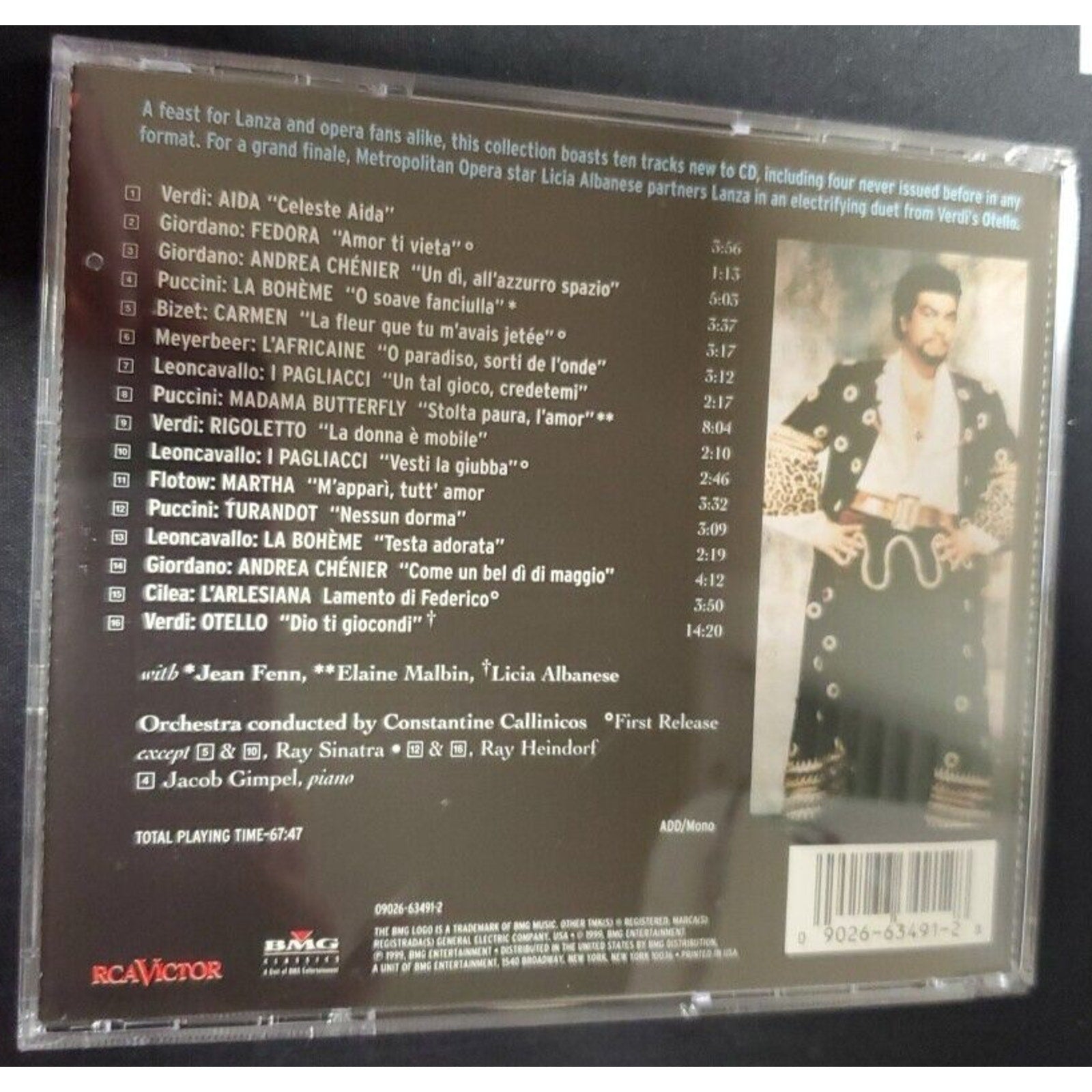 Verdi, Puccini, Leoncavallo and others by Mario Lanza (Actor/Singer) (CD)
