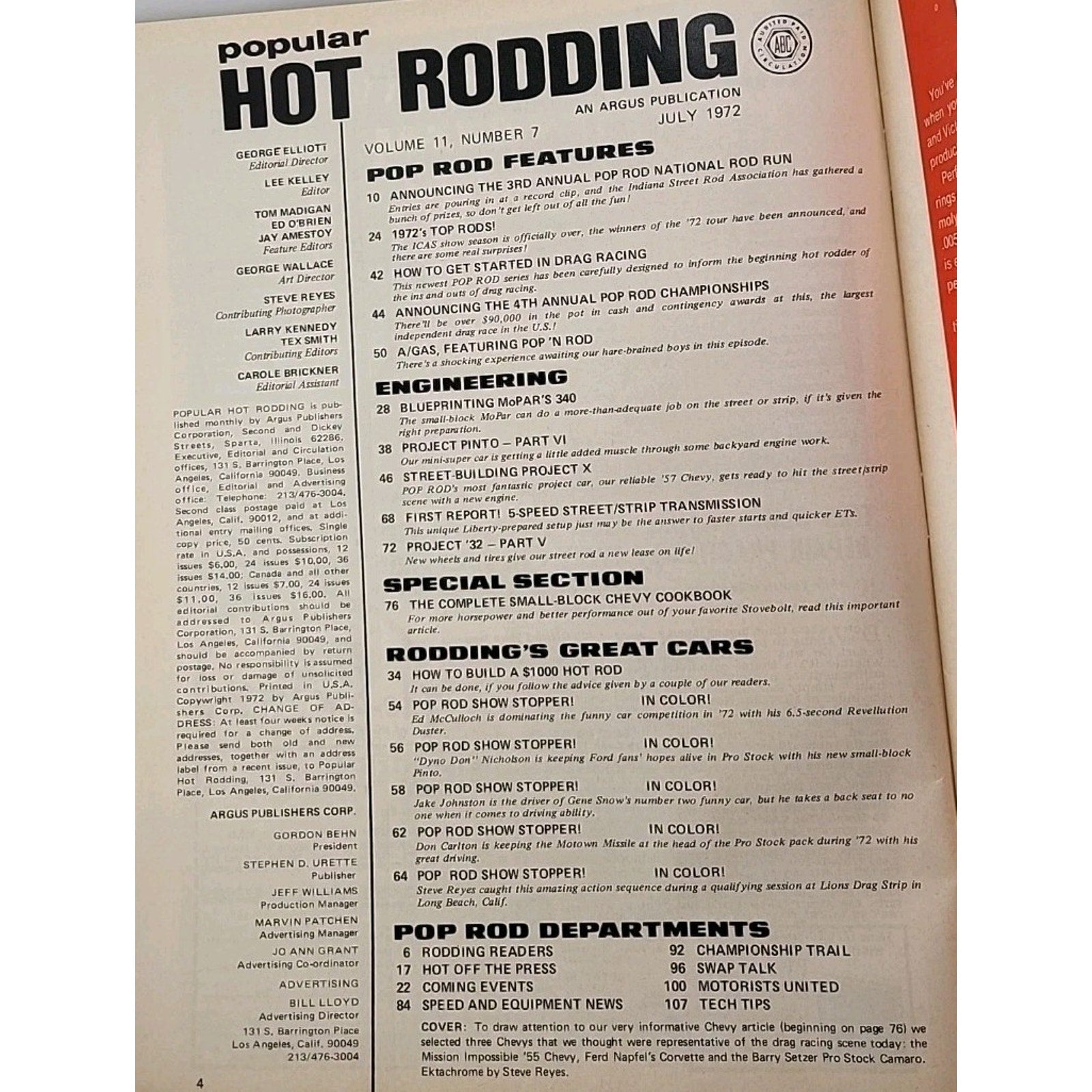Popular Hot Rodding Magazine July 1972