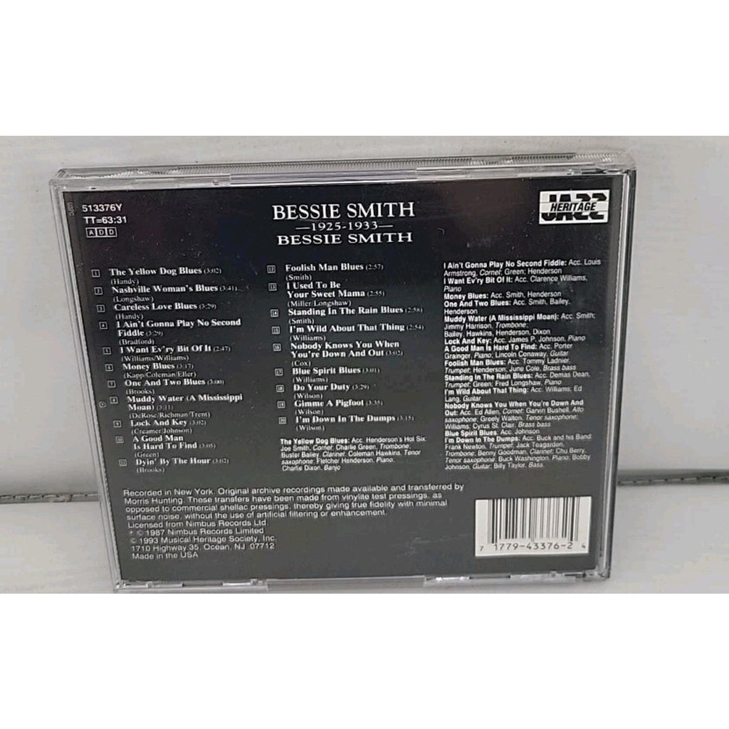 Bessie Smith / Bessie Smith 1925-1933 CD Musical Heritage 1993