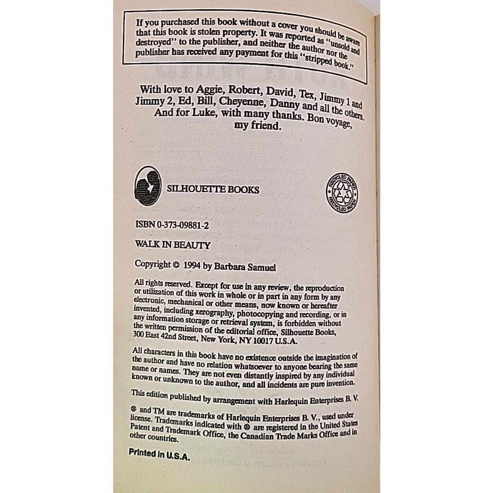 Walk in Beauty by Ruth Wind (1994, Mass Market)