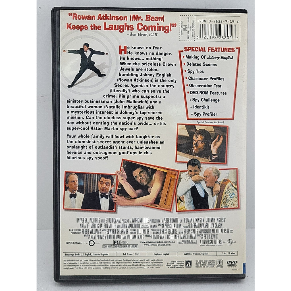 Johnny English (DVD, 2004, Full Frame Edition)