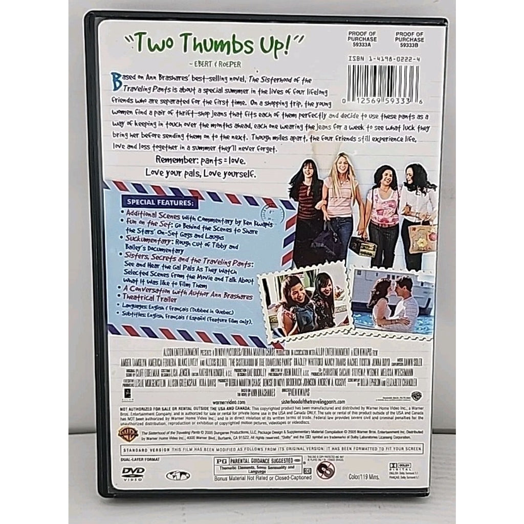 Sisterhood of the Traveling Pants (DVD, 2005,Fullscreen)