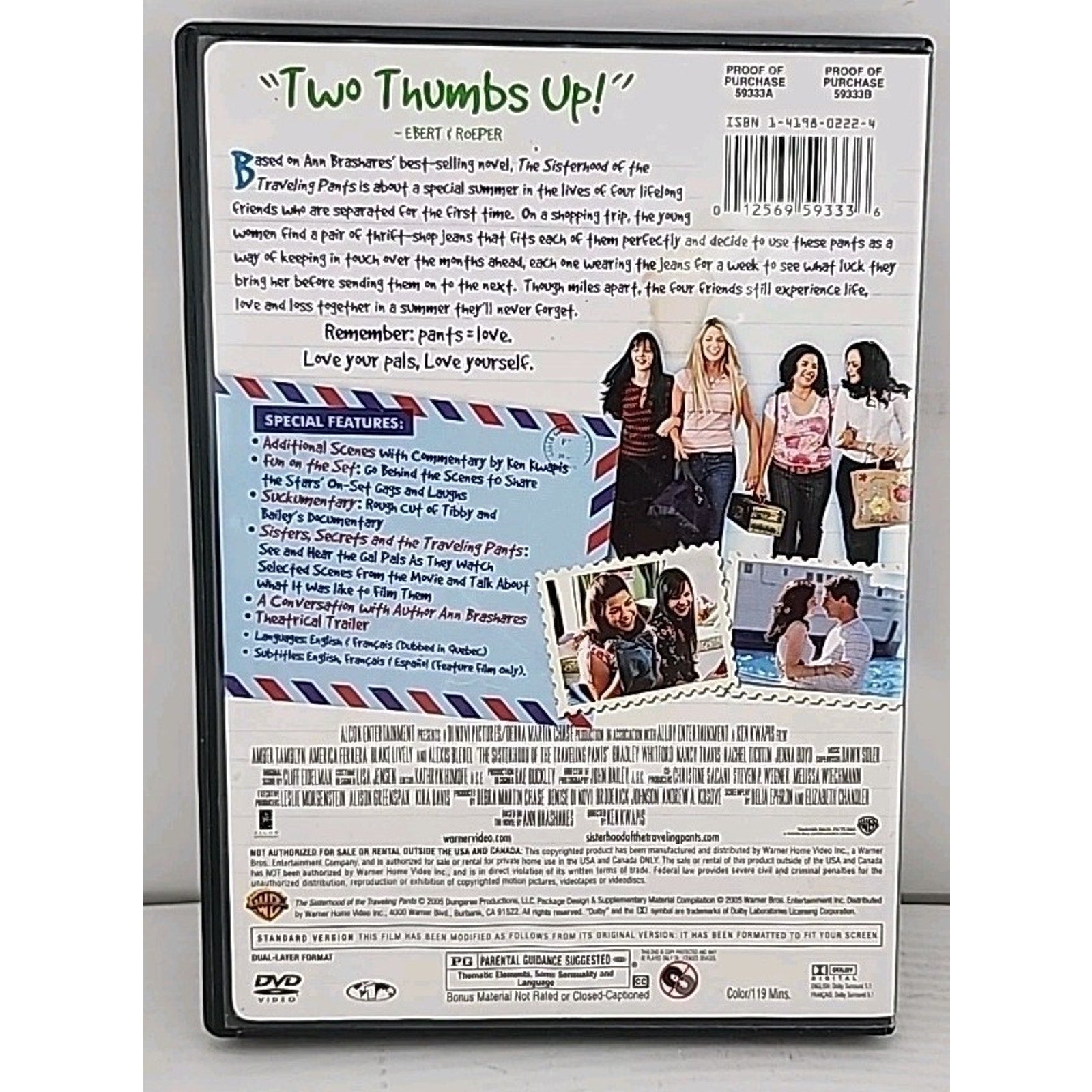 Sisterhood of the Traveling Pants (DVD, 2005,Fullscreen)