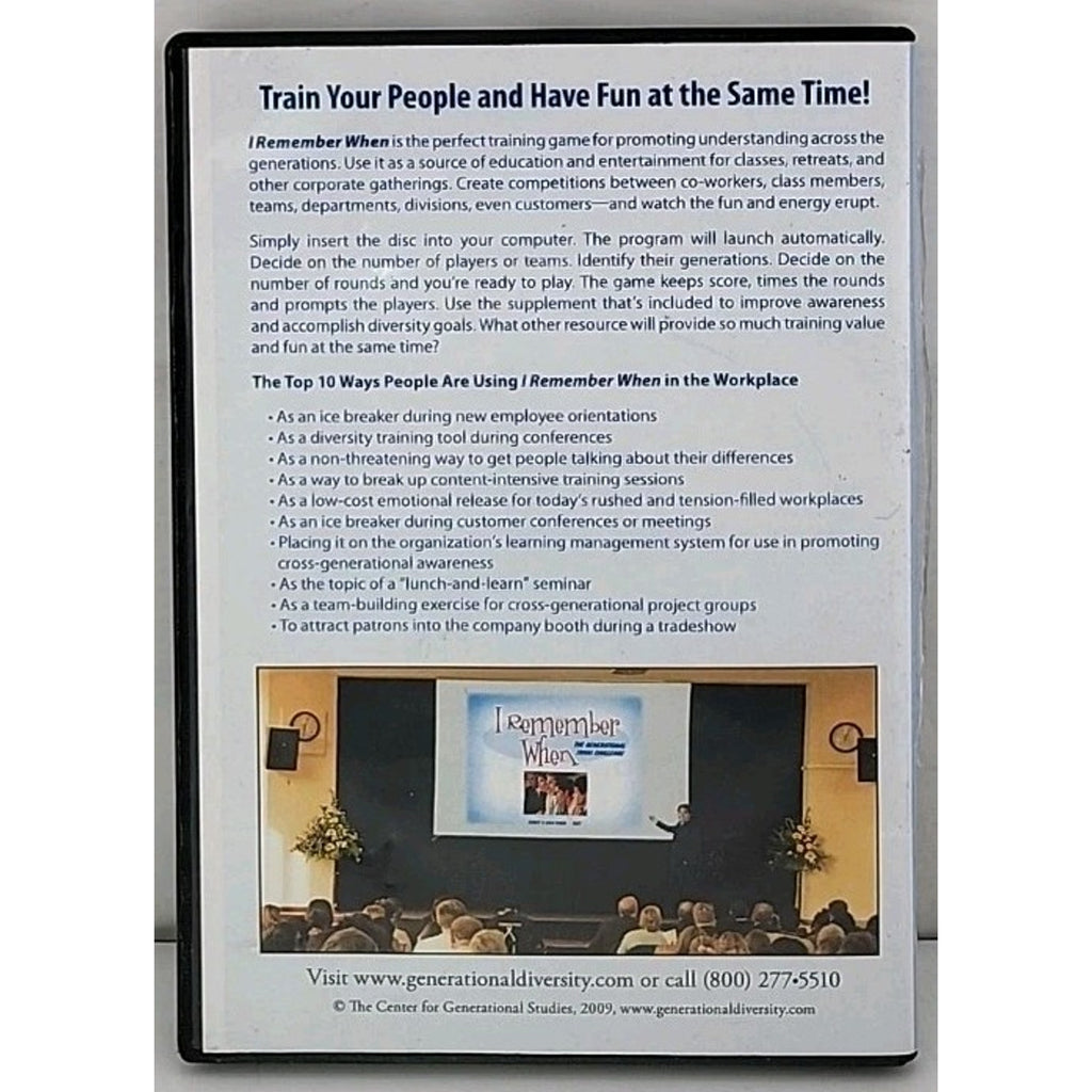 I Remember When: The Generational Training Game Second Edition DVD