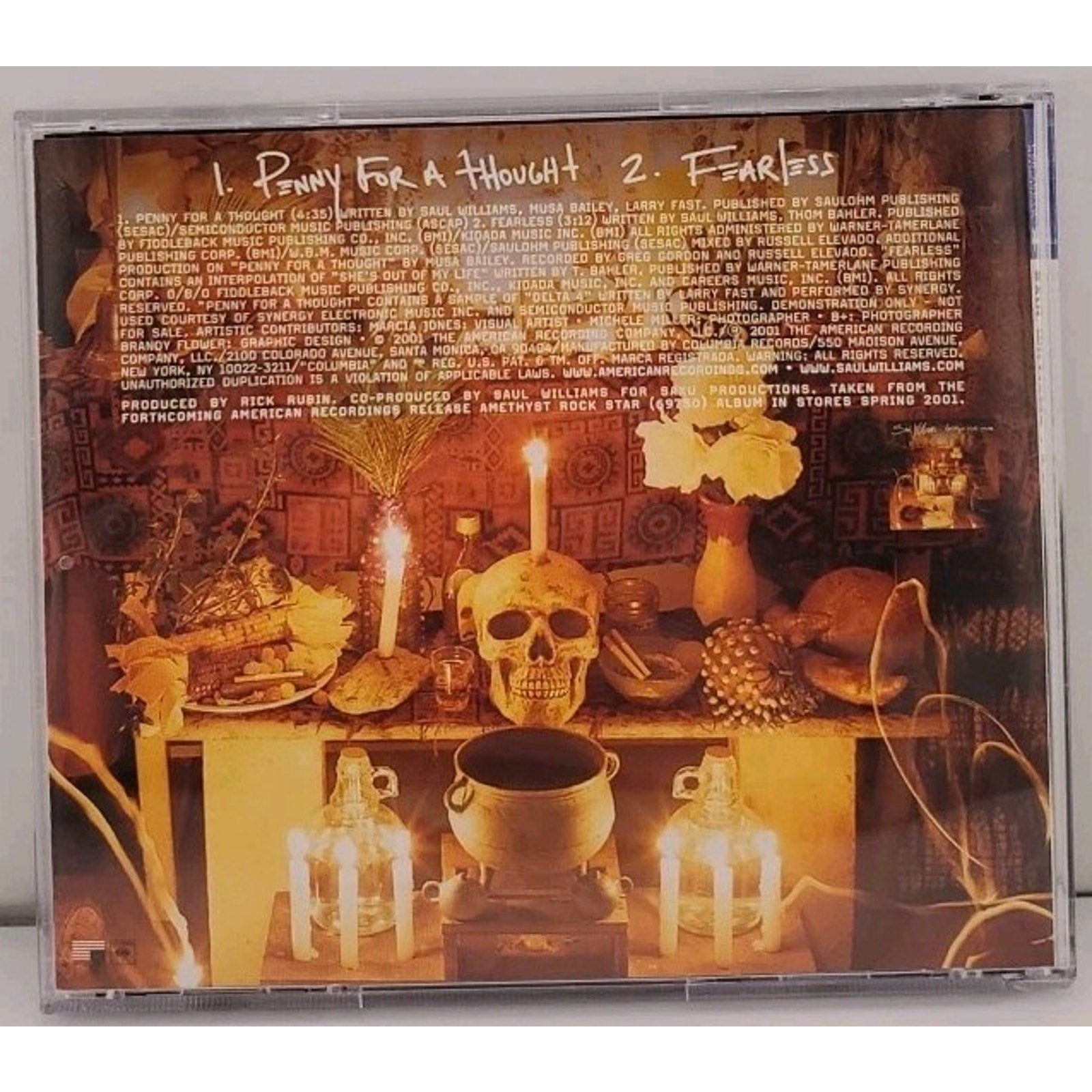 Saul Williams - 2 Song Sampler PROMO CD Single