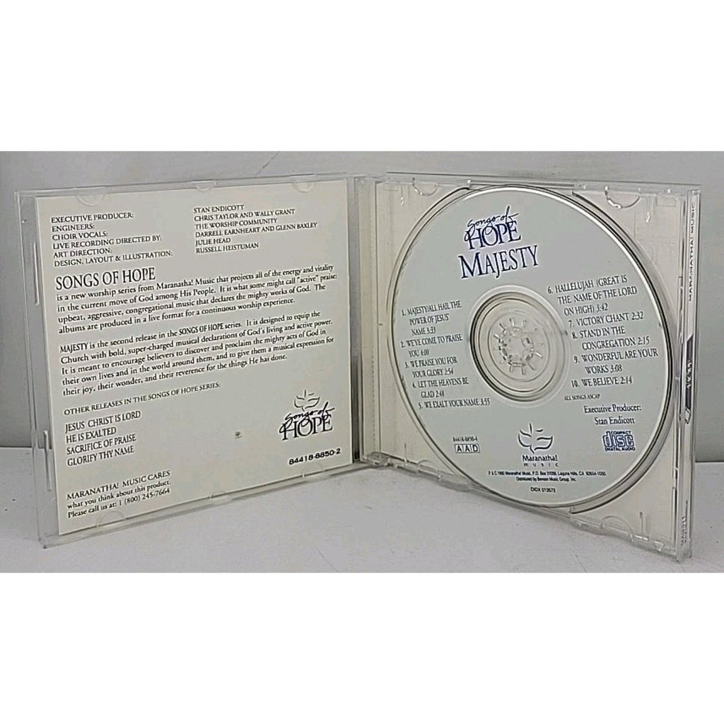Cd Majesty Songs Of Hope - A Live Praise Experience From Maranatha Music - 1992
