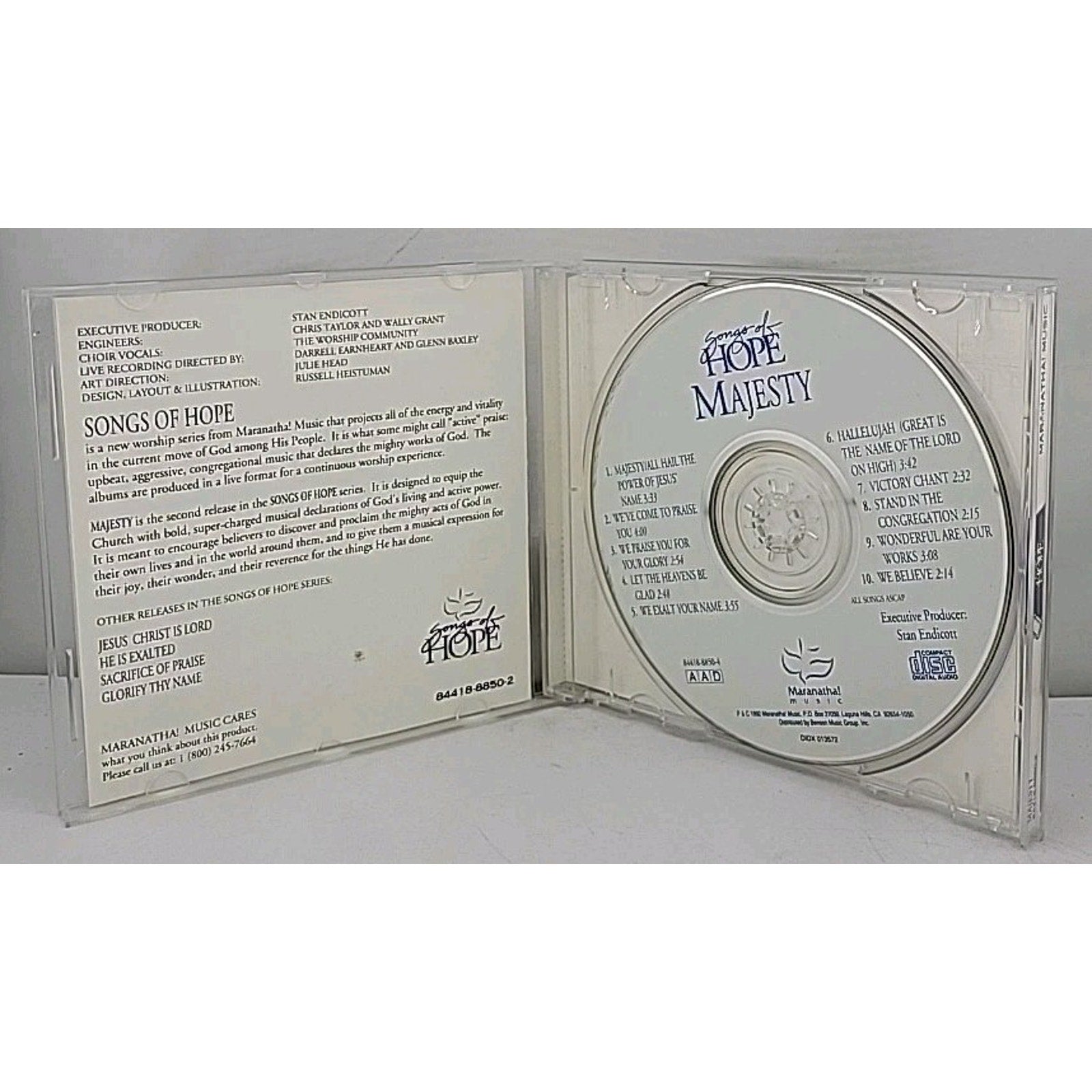 Cd Majesty Songs Of Hope - A Live Praise Experience From Maranatha Music - 1992
