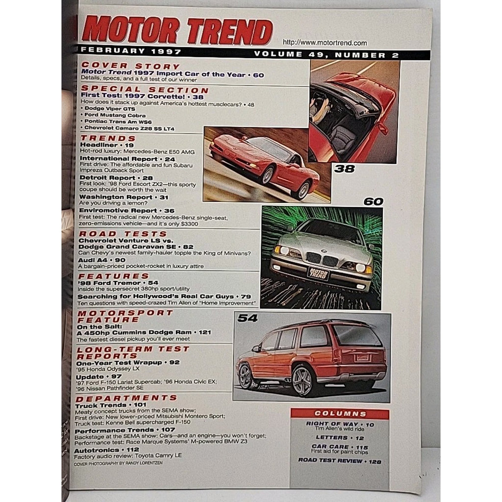 Motor Trend Magazine - February 1997 - Volume 49 Number 2
