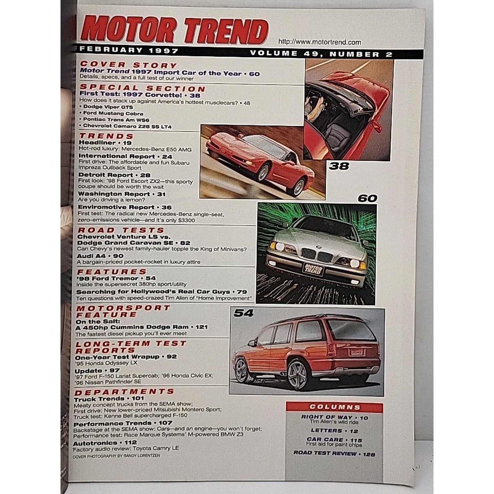 Motor Trend Magazine - February 1997 - Volume 49 Number 2