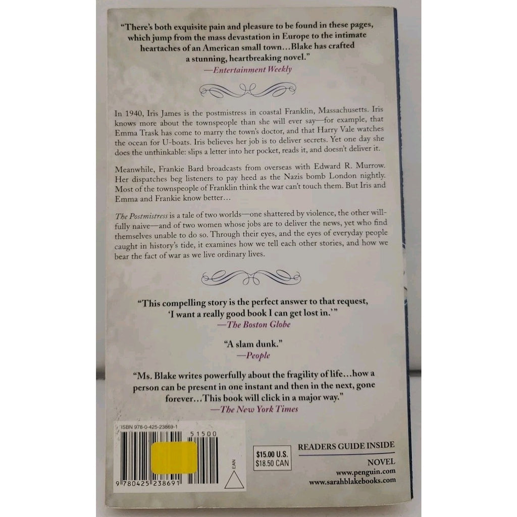 Postmistress by Sarah Blake (2011, Trade Paperback)