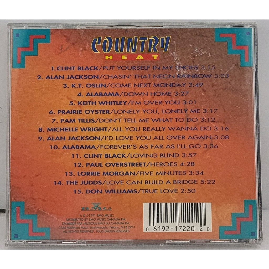 Various - Country Heat CD 1991 15 Hot Hits Clint Black Alan Jackson BMG Canada