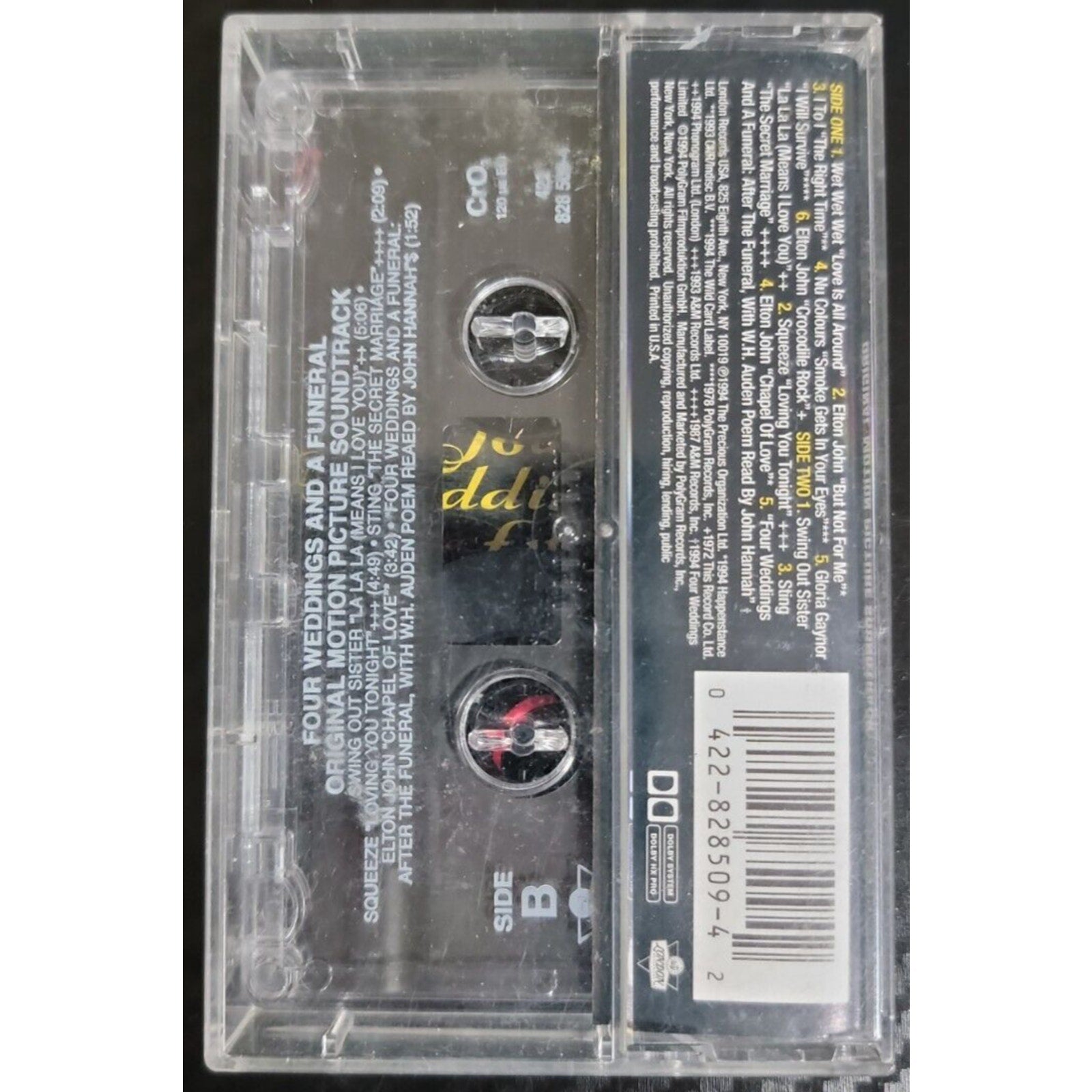 Four Weddings and a Funeral by Original Soundtrack (Cassette, Apr-1994, London)