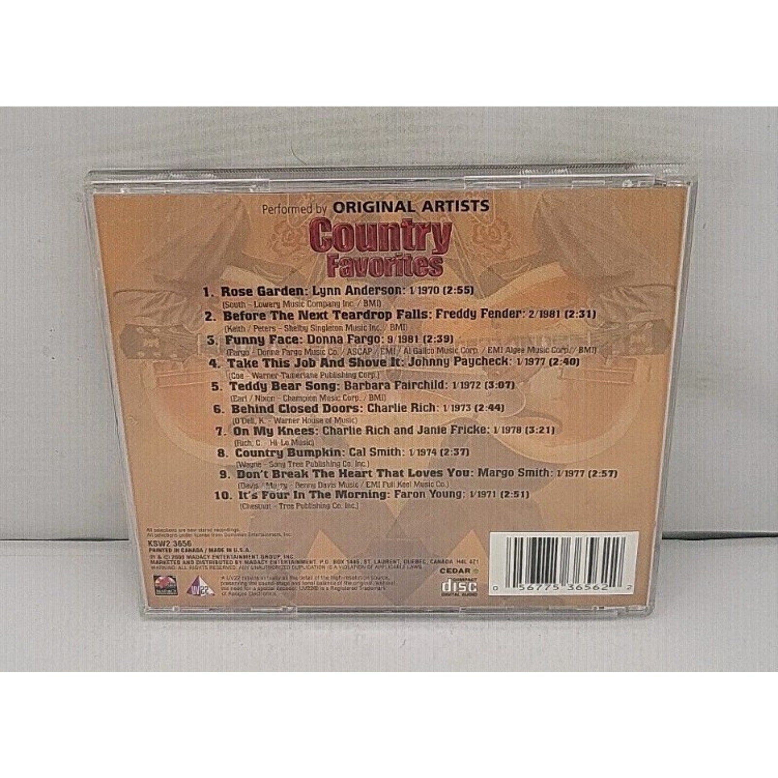 Country Favorites 70'S On Audio CD Album Black 2007