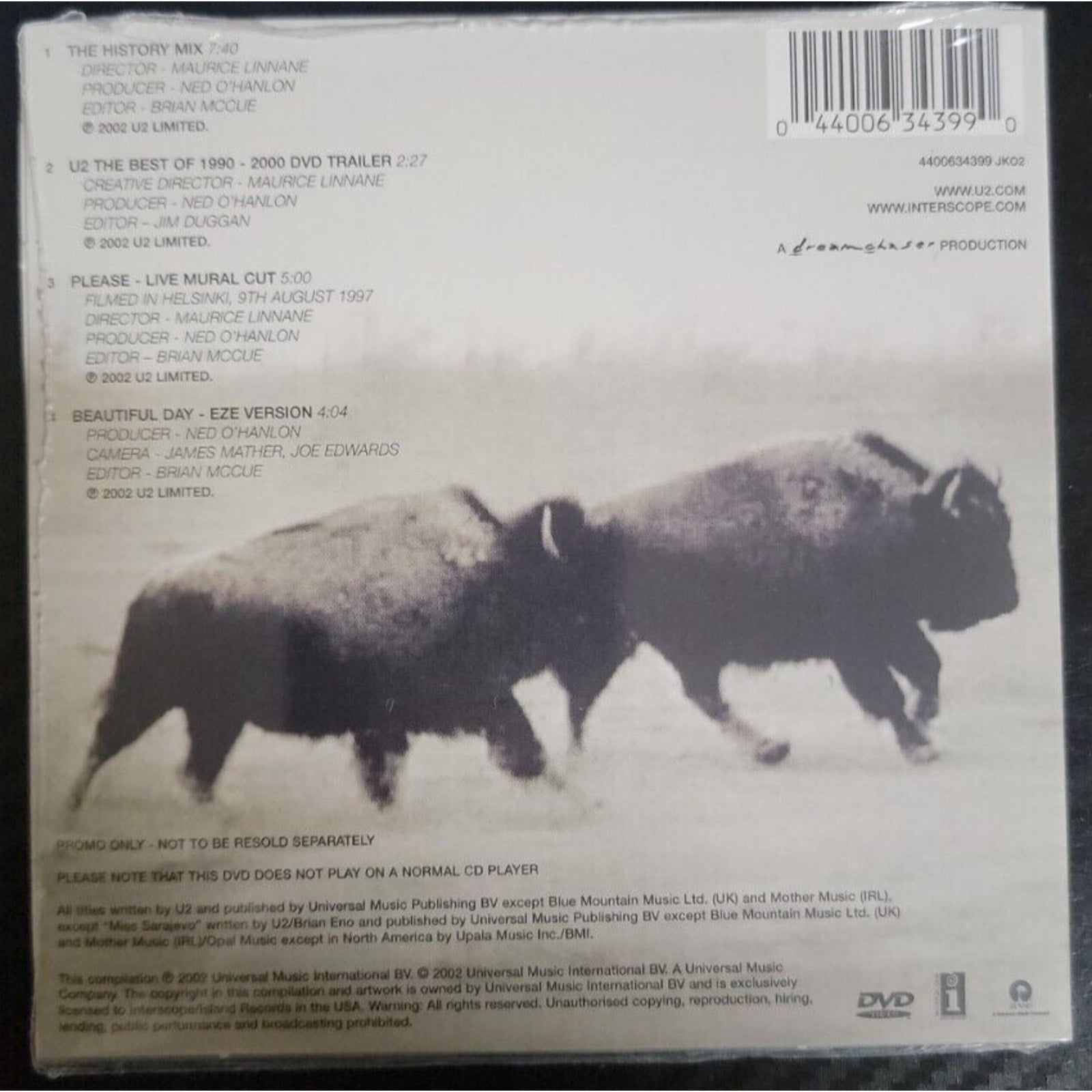 U2 The Best of 1990-2000 RARE PROMO DVD [4 TRACKS] 2002 *Brand New*