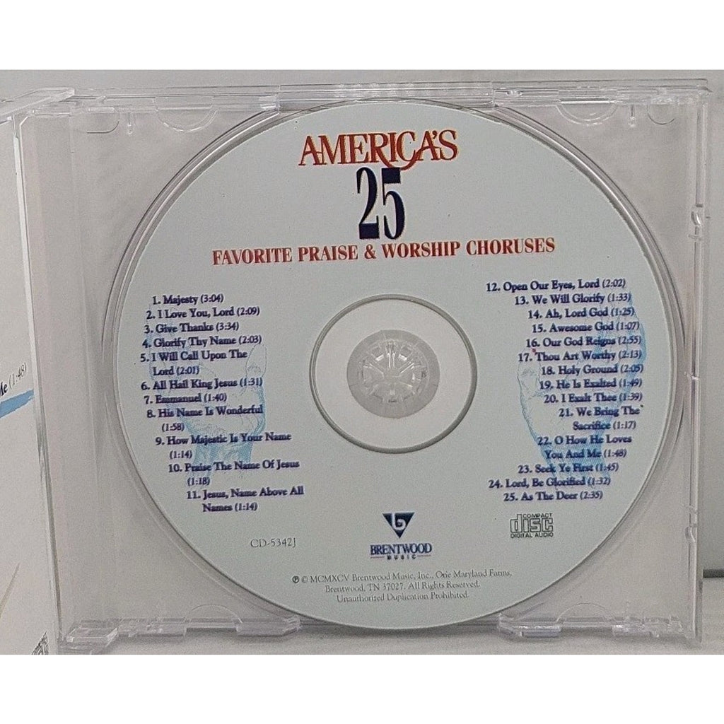 America's 25 Favorite Praise & Worship Choruses Music CD
