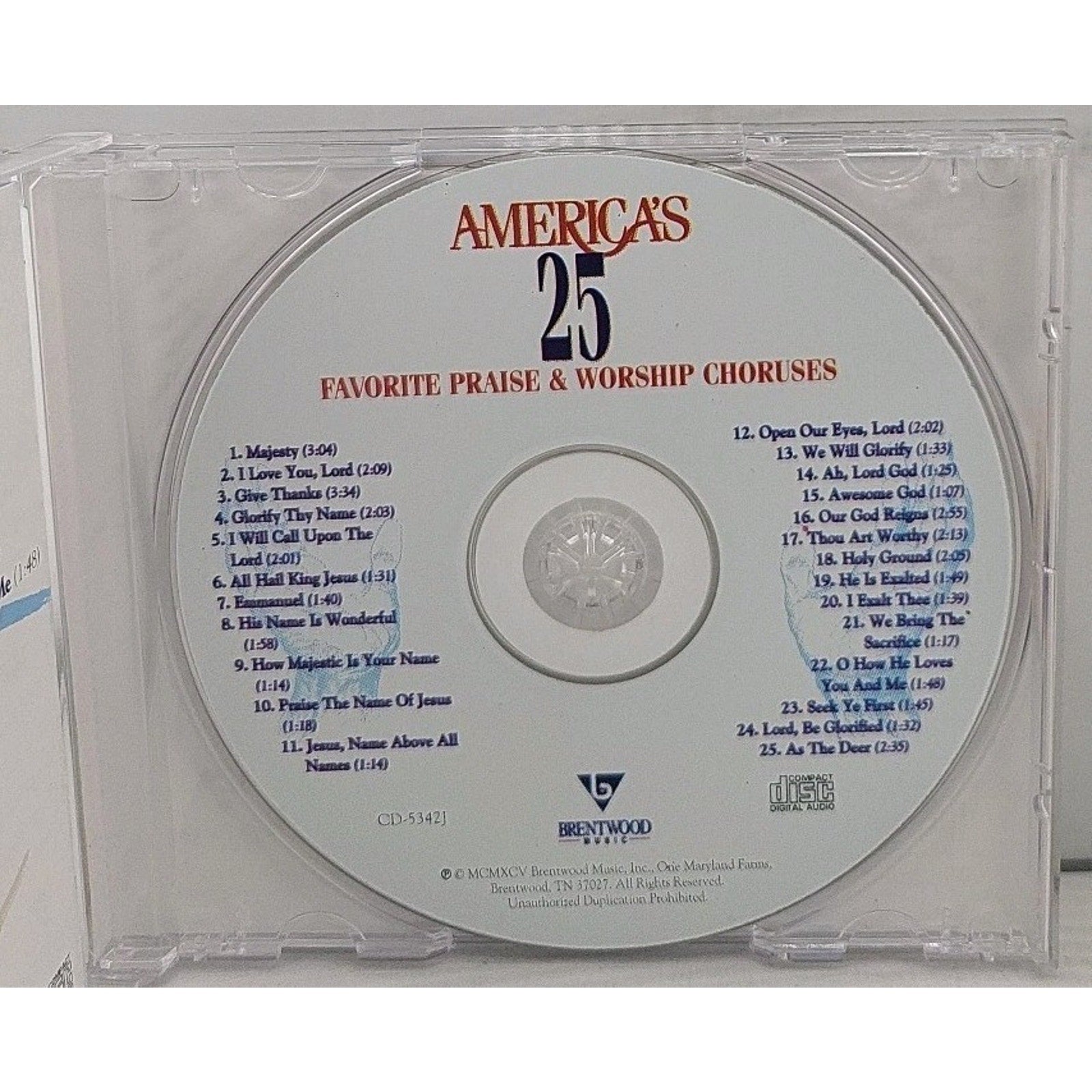America's 25 Favorite Praise & Worship Choruses Music CD