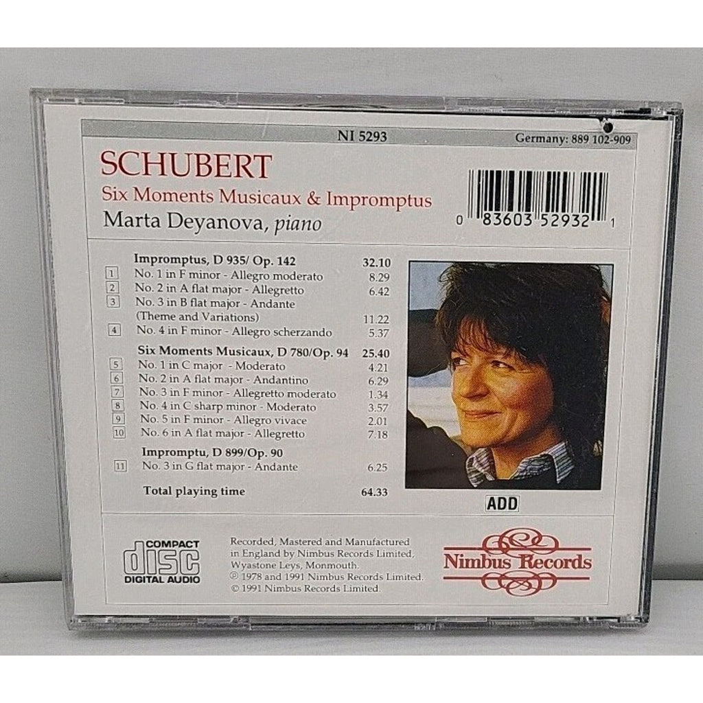 Six Moments Musicaux D 780/Impromptus D 935 by Schubert / Deyanova (CD, 1992)