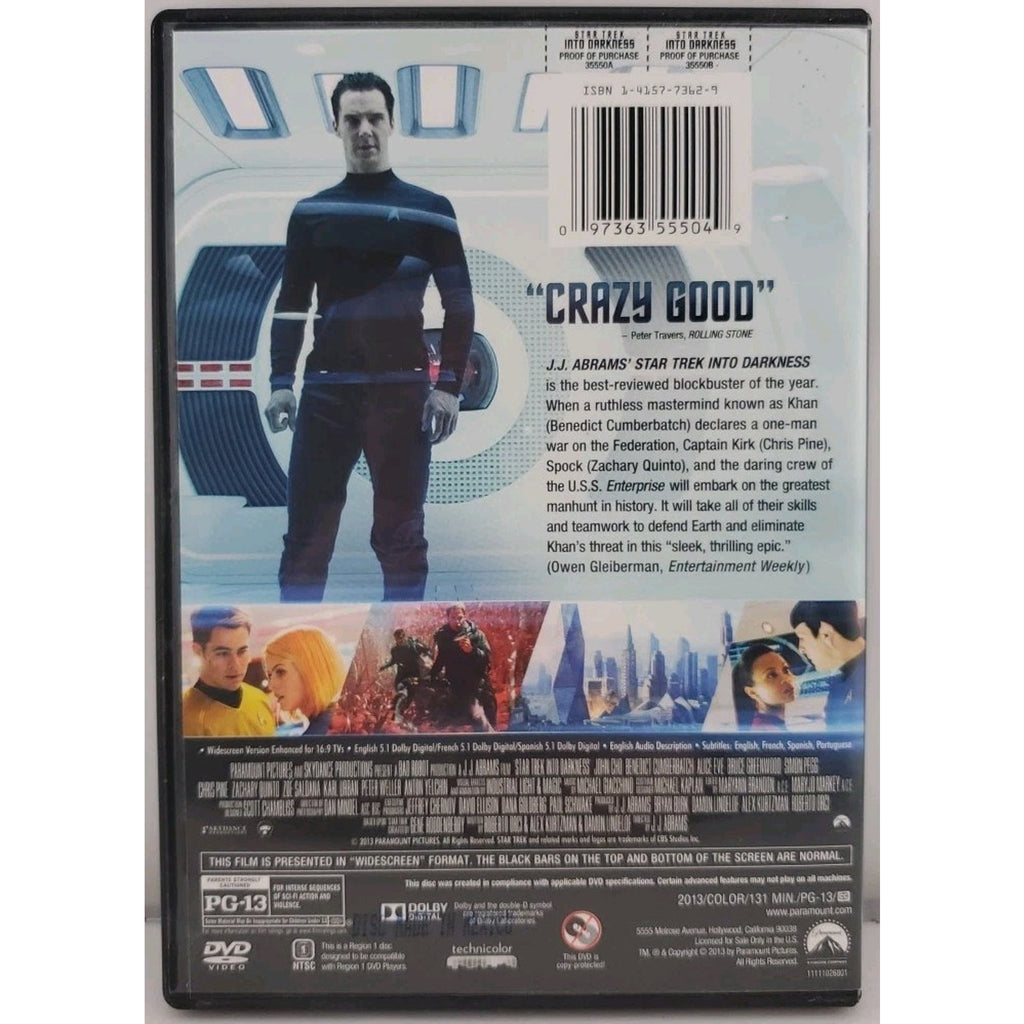 Star Trek Into Darkness (DVD, 2013)