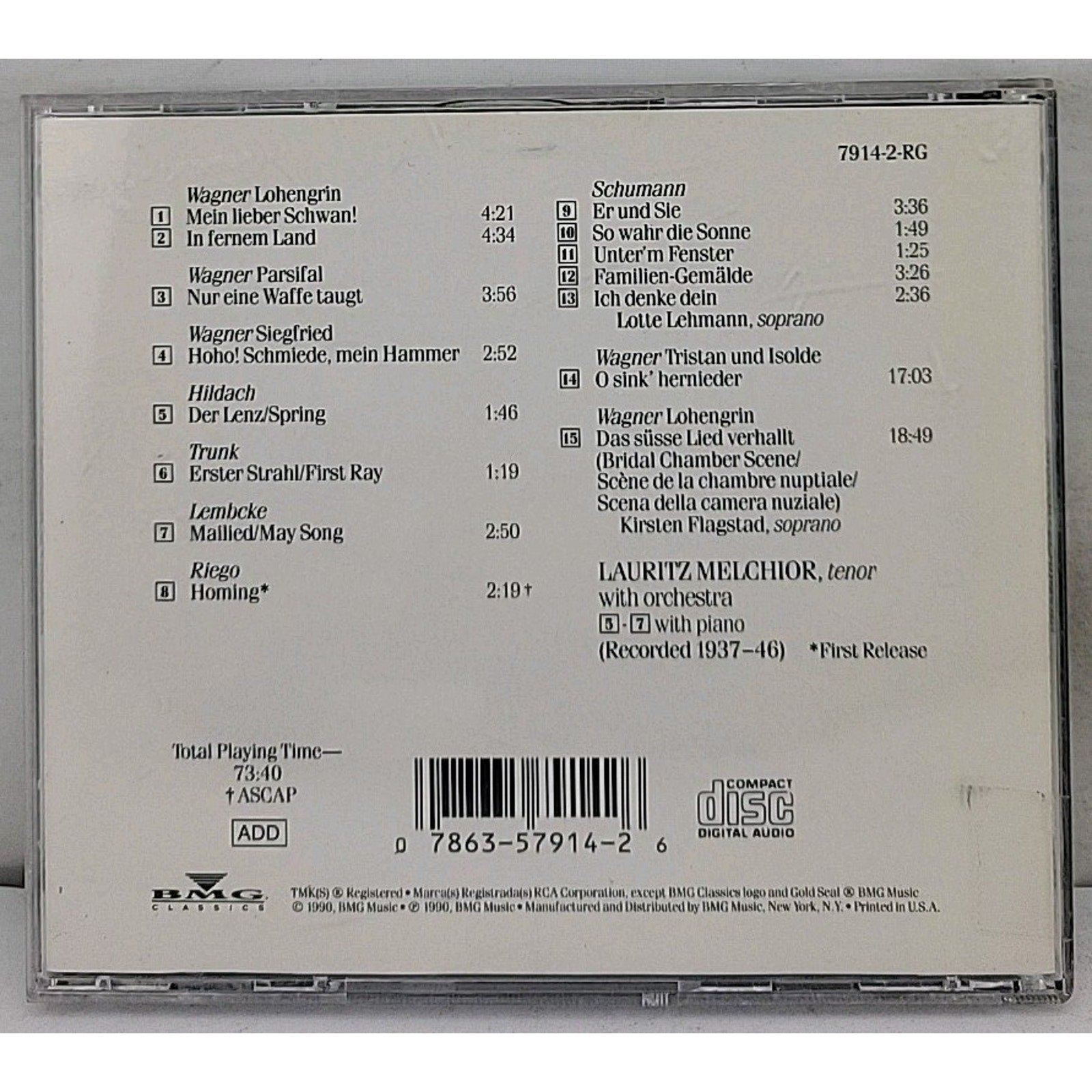 Wagner Arias & Duet by Wagner / Melchior (CD, 2008)