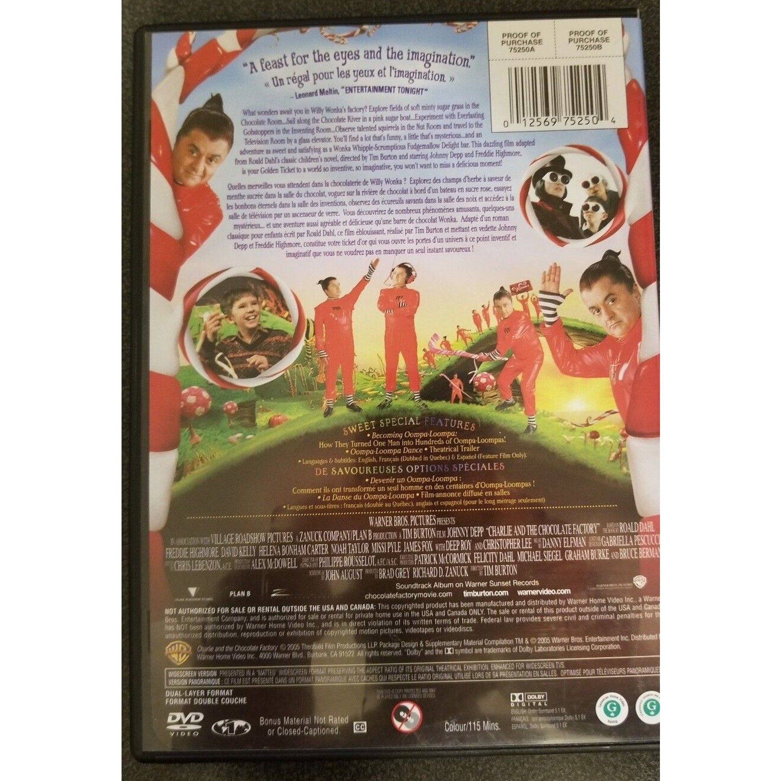 Charlie and the Chocolate Factory (DVD, 2005)