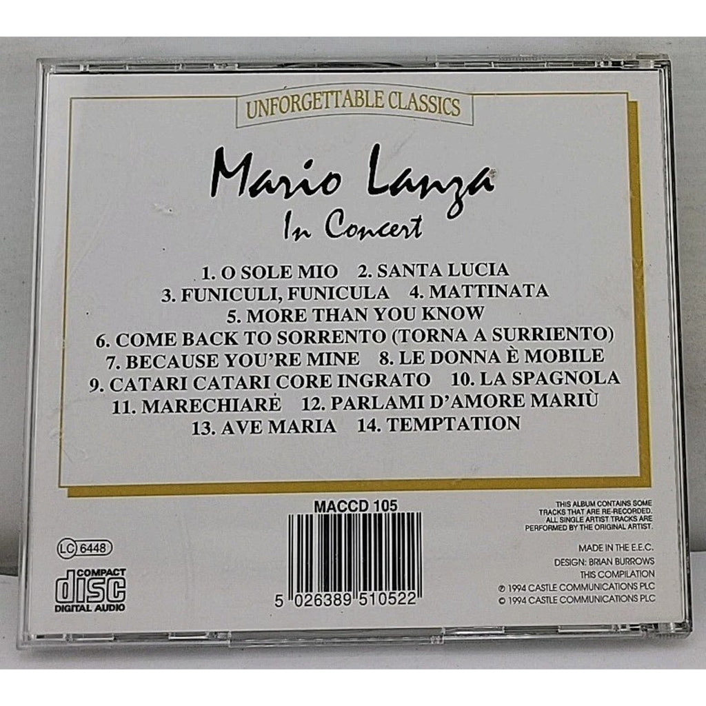 In Concert - Music CD - Lanza, Mario - 1998-02-18 - Castle