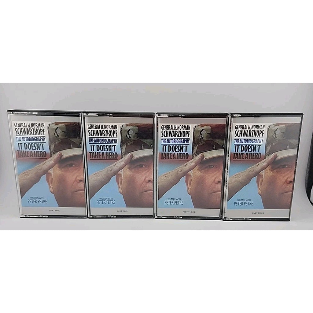 General H. Norman Schwarzkopf It Doesnt Take A Hero 4 Parts Cassette