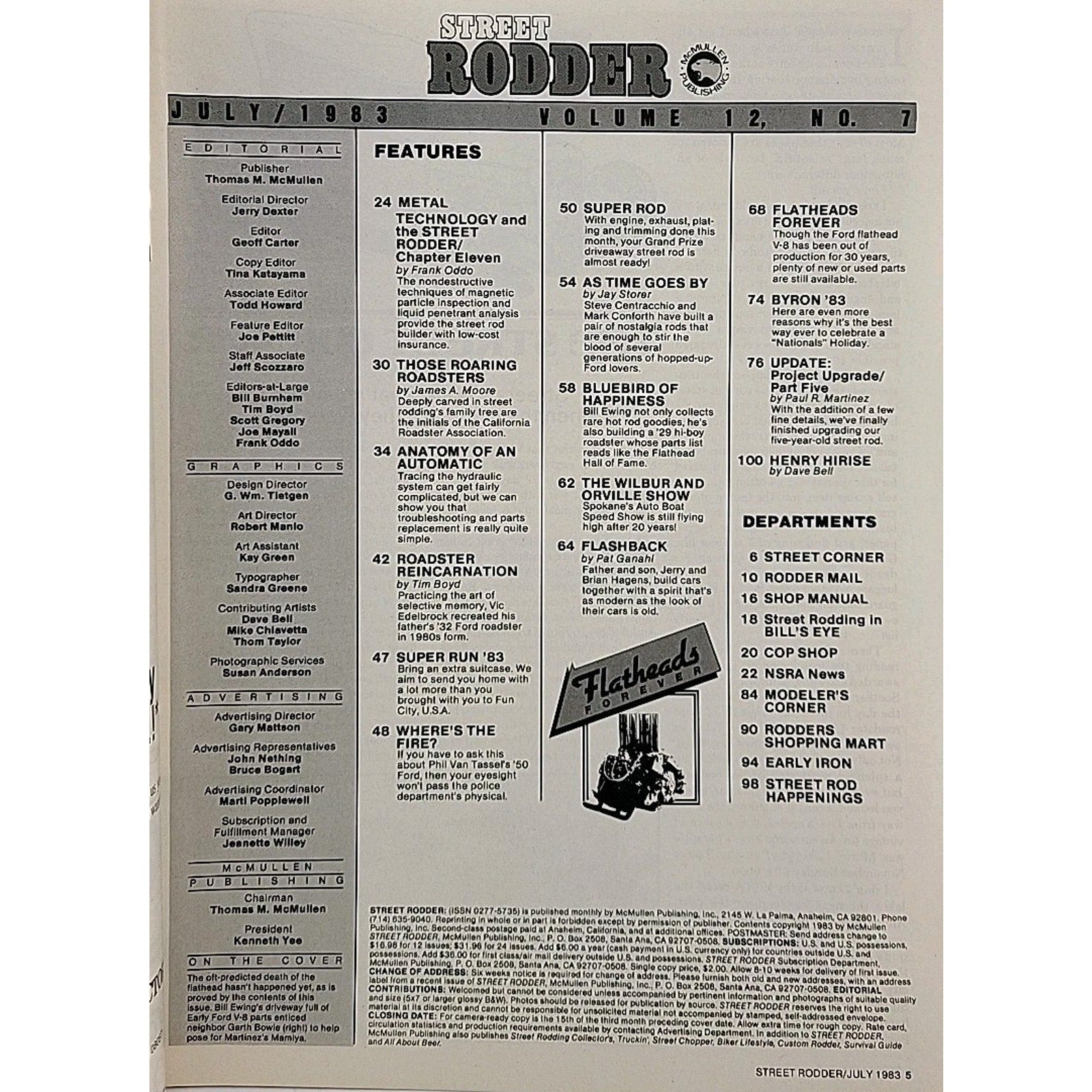 Street Rodder Magazine July 1983 Volume 12 No. 7
