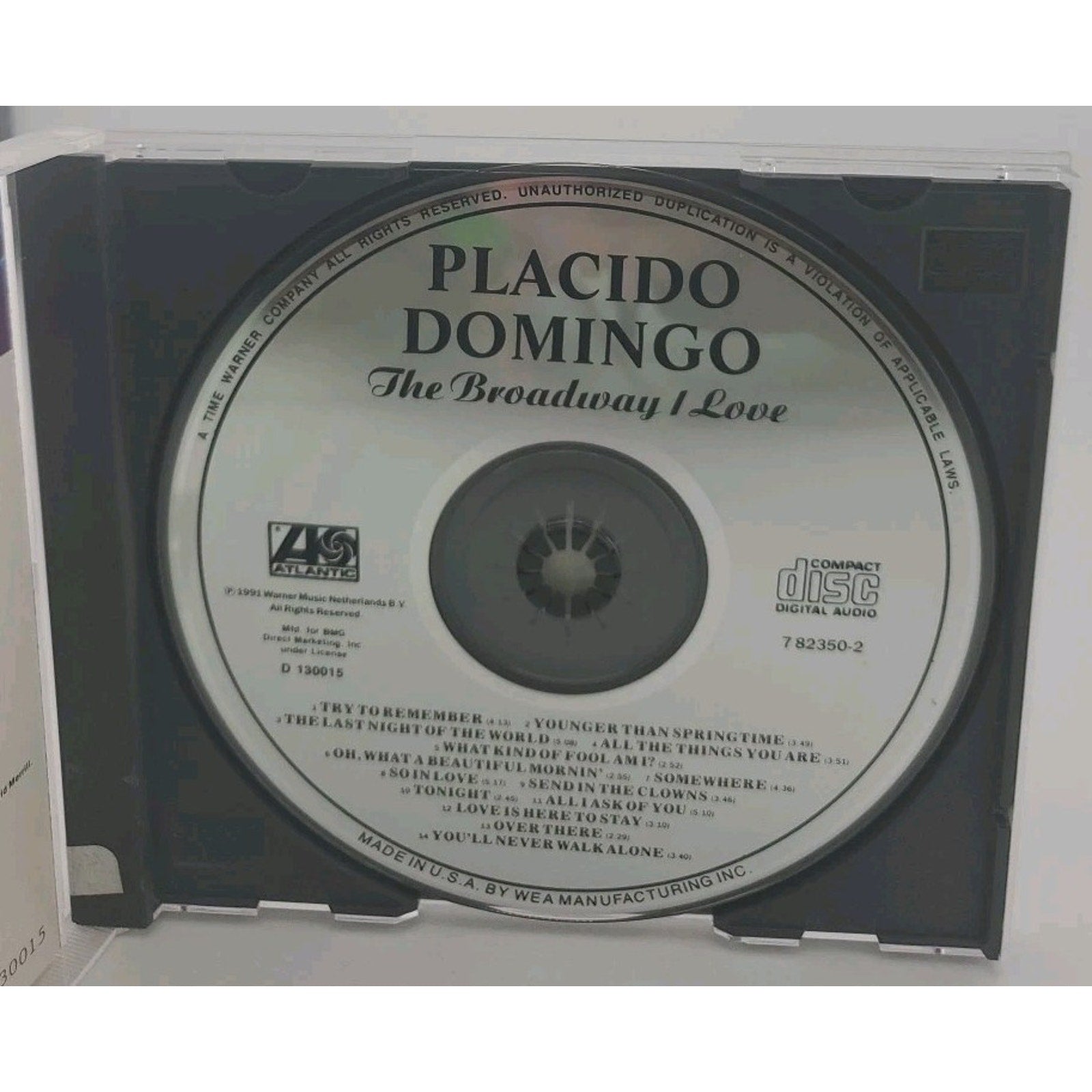 Placido Domingo The Broadway I Love CD
