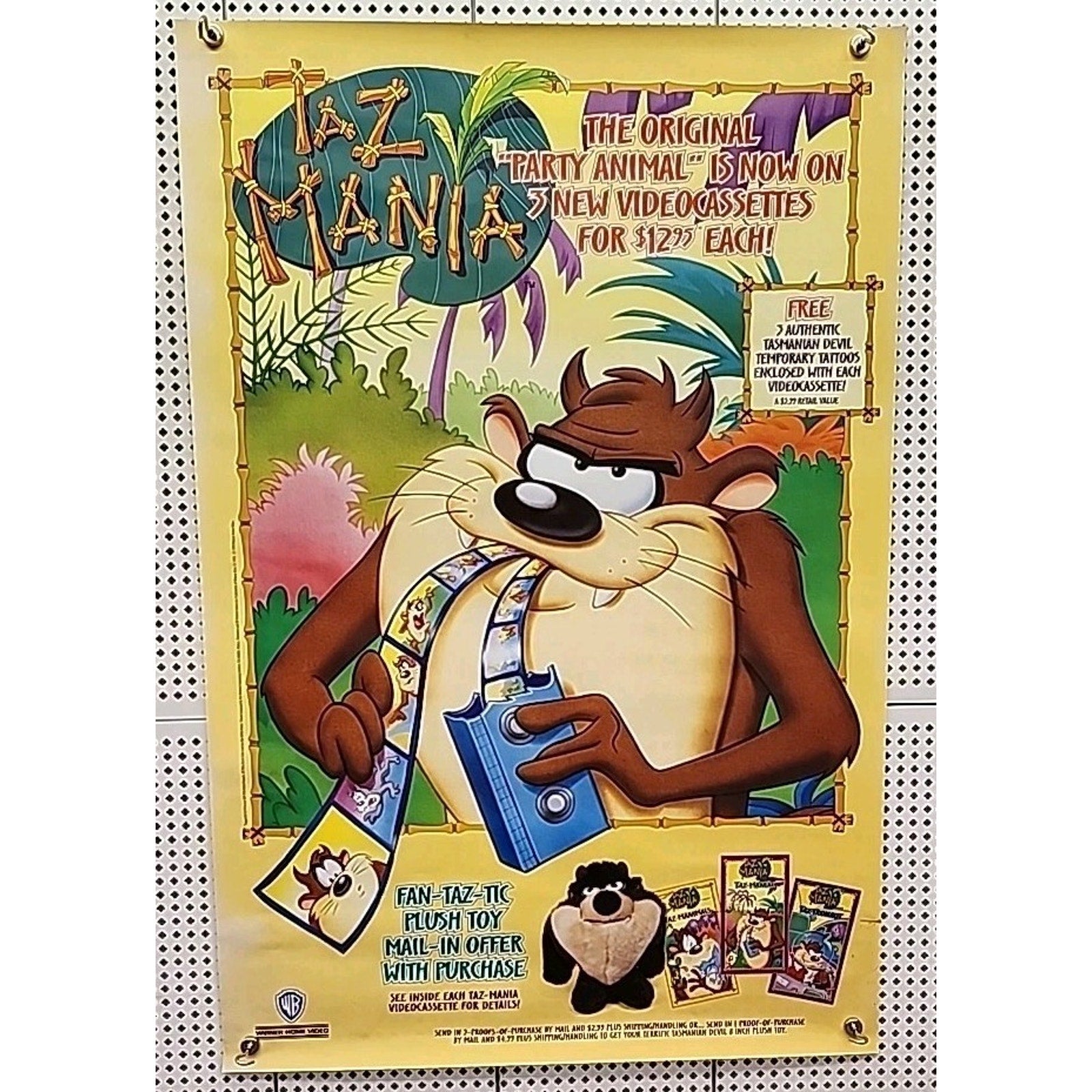 Video Poster Taz Mania- 24x36 1993