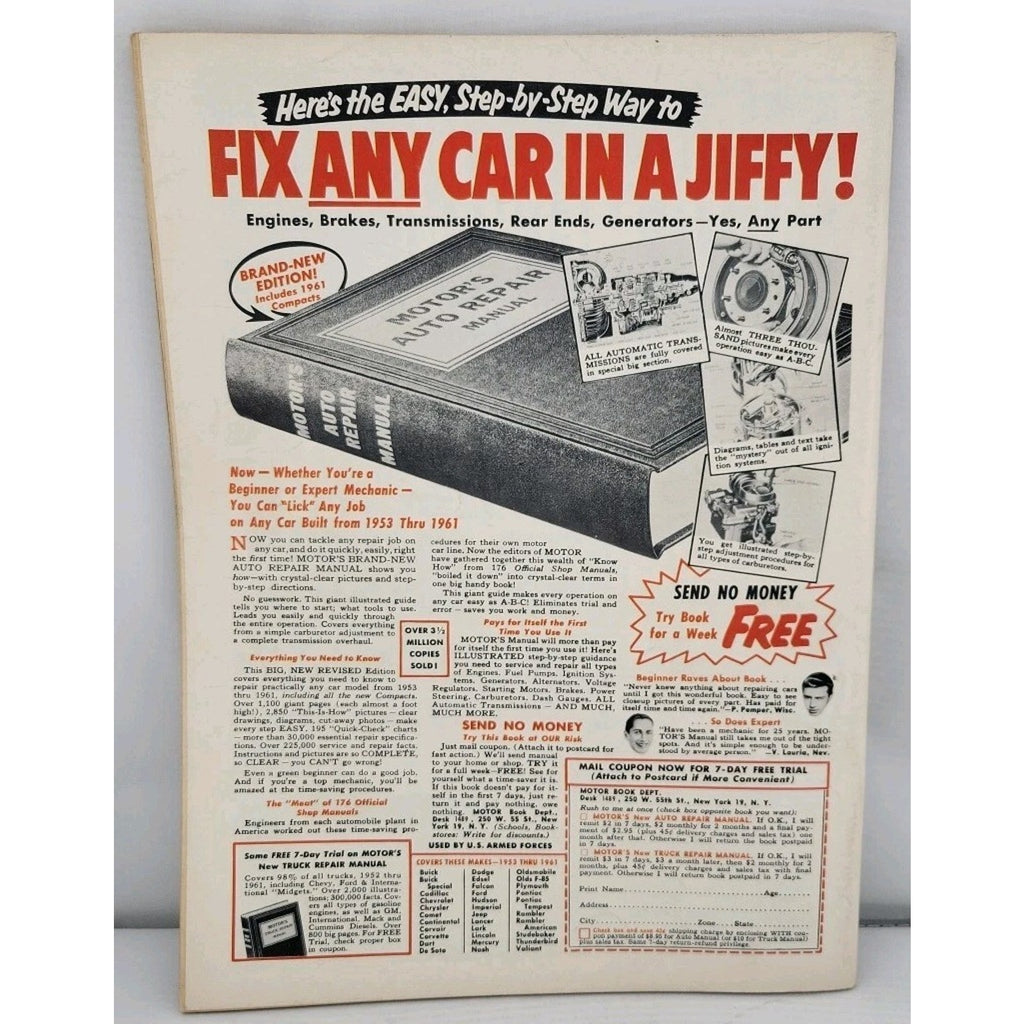 Cars The Automotive Magazine September 1961 – Candied Chariot / Ultimate Rod for