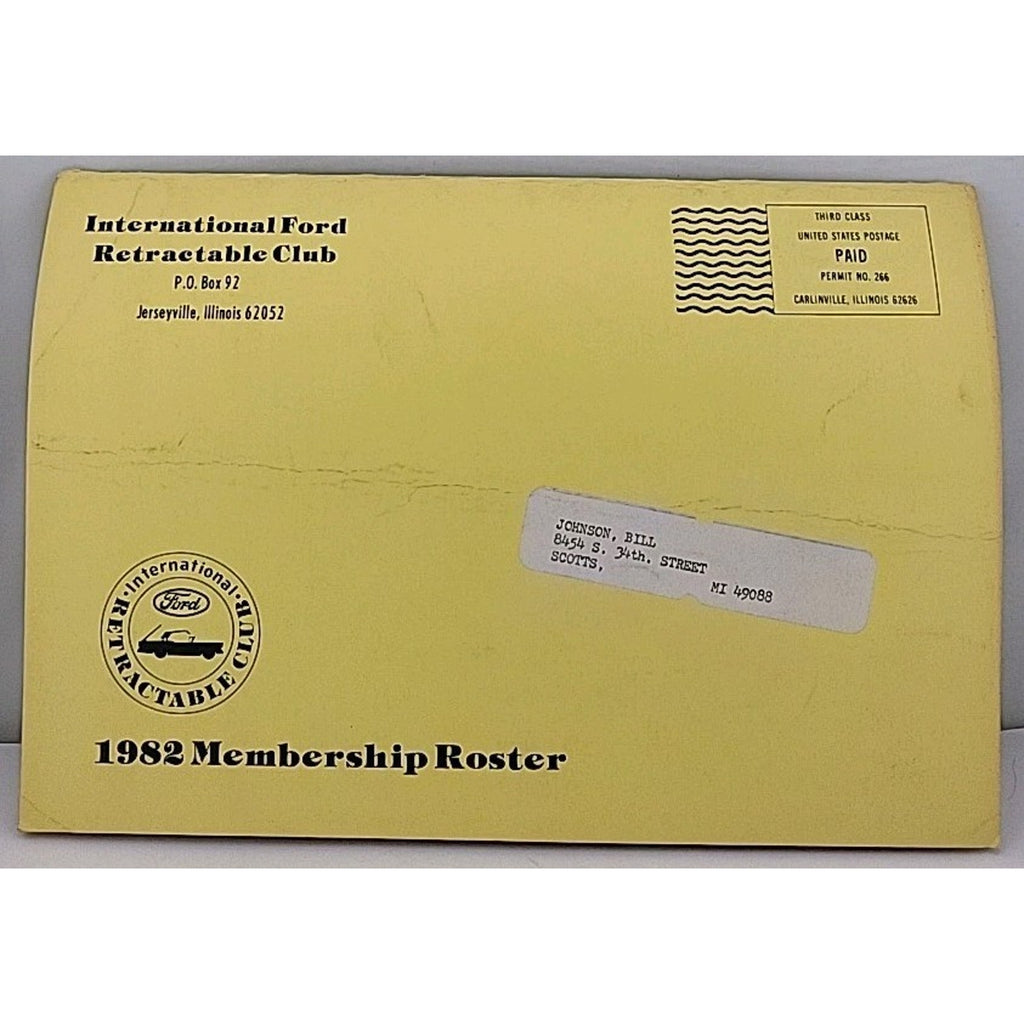 International Ford Retractable Club - 1982 Revised Membership Roster