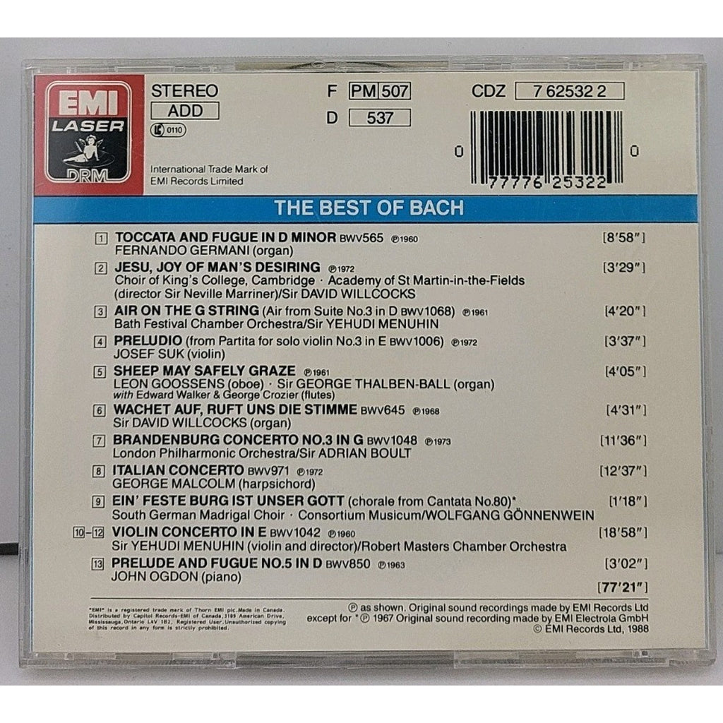 The Best of Bach Various Artists CD