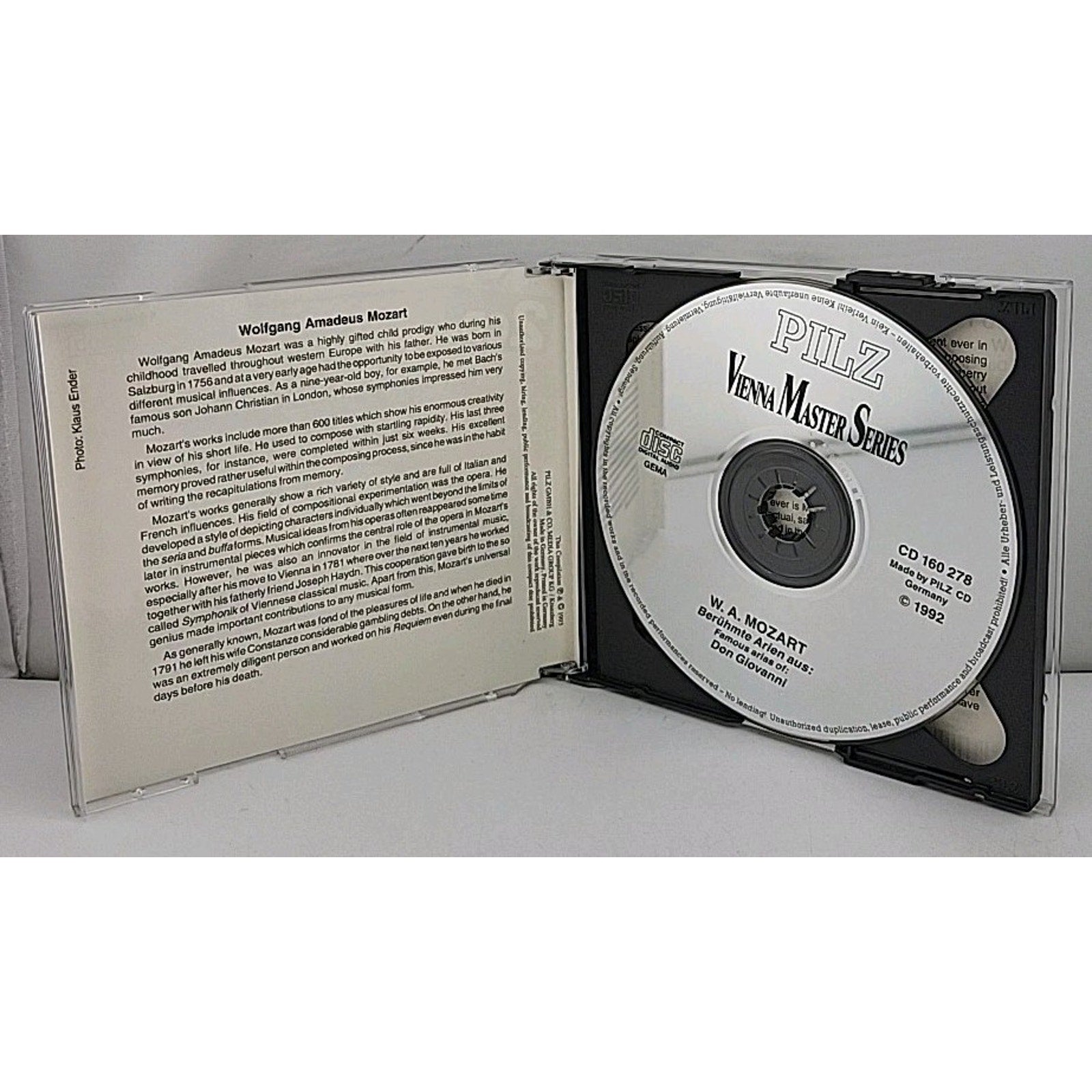 Wolfgang Amadeus Mozart Famous Arias Vol. 1 & 2 CD