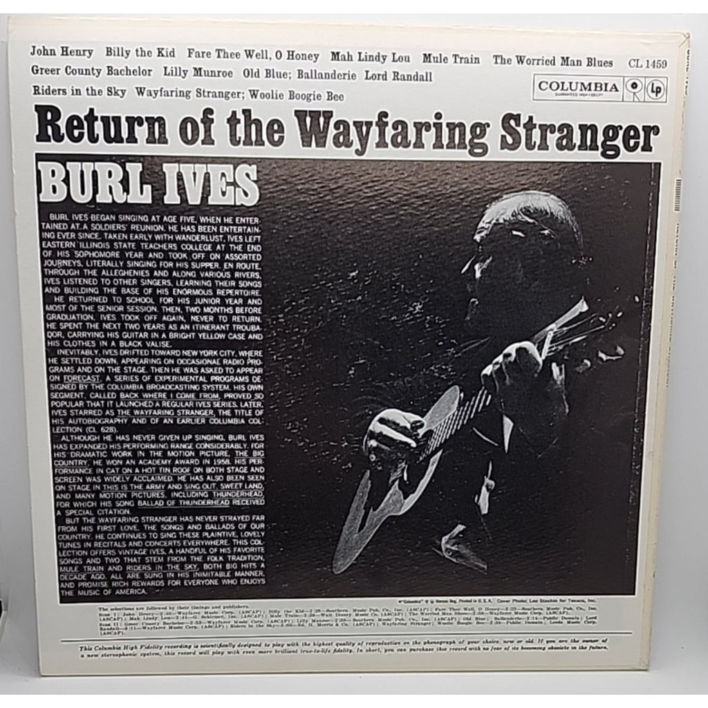 Burl Ives - Return of the Wayfaring Stranger (Record)