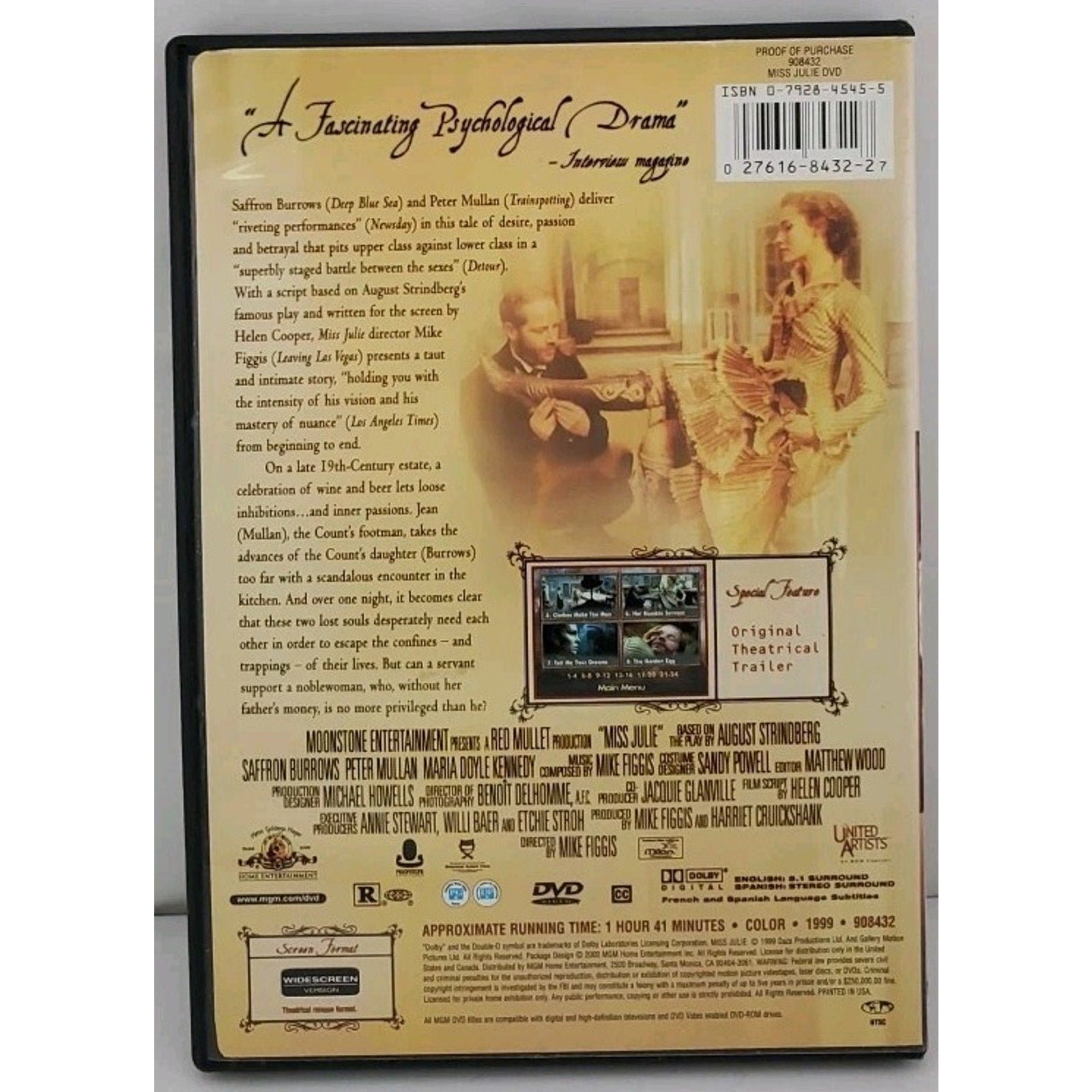 Miss Julie (1999) (DVD, 1999)