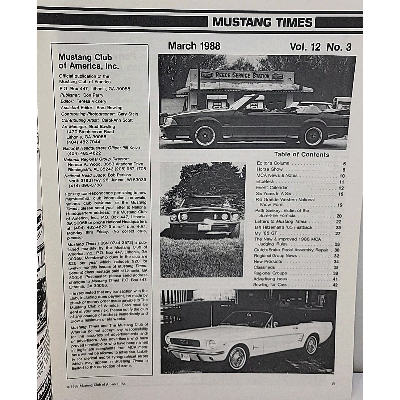 Mustang Times Magazine March 1988 Vol. 12 No. 3
