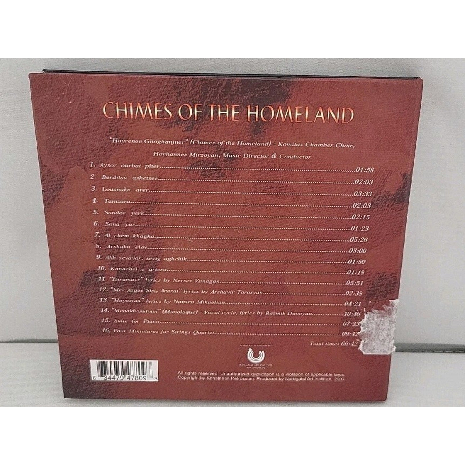 Chimes of the Homeland by Konstantin Petrossian (CD, 2007)