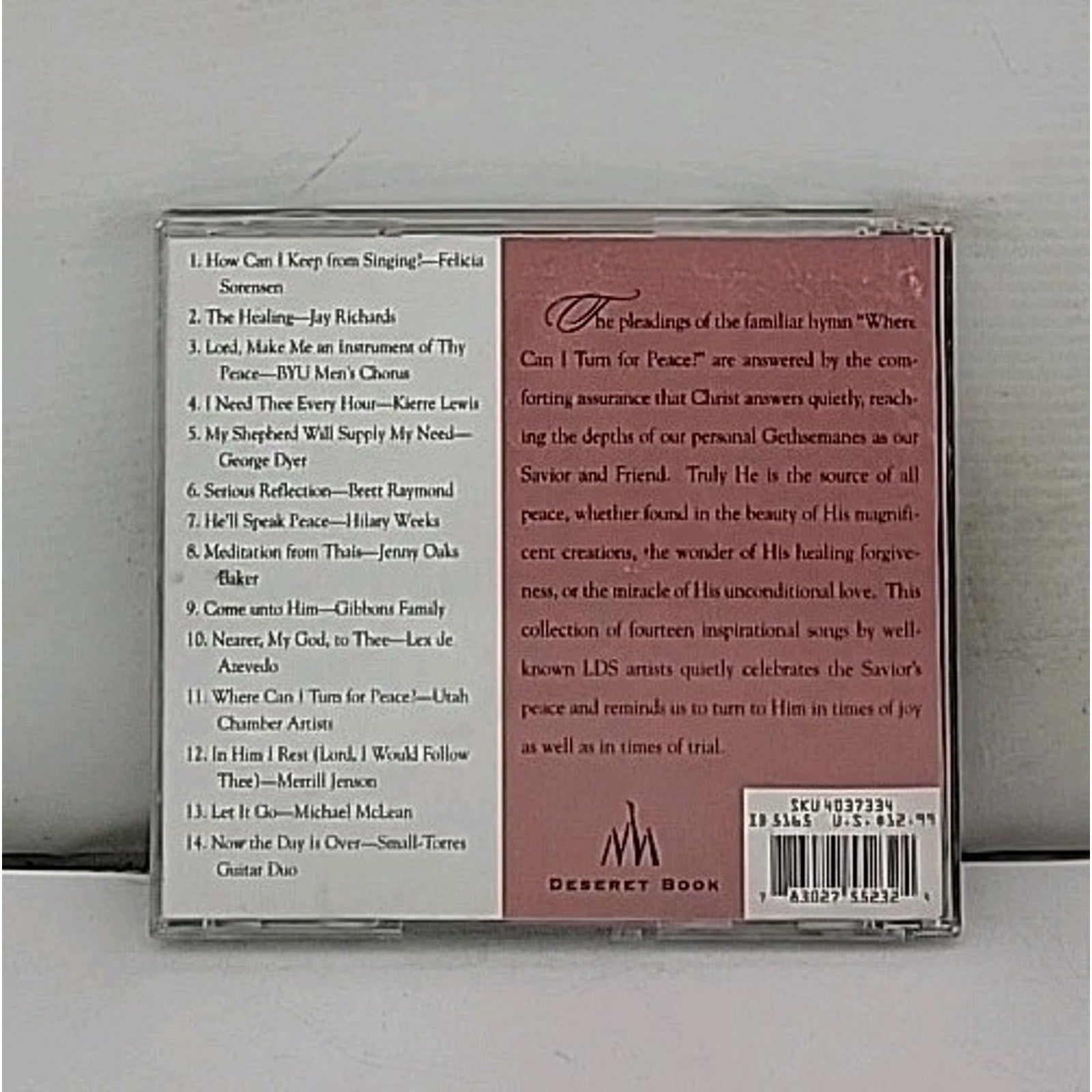 Peace - Music of Reflection CD 2001 Inspirational LDS Deseret Book