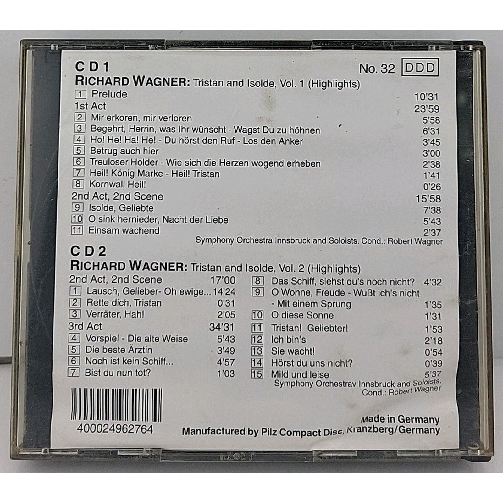 Richard Wagner : Tristan and Isolde Vol 1 & 2 - 2-CD Set