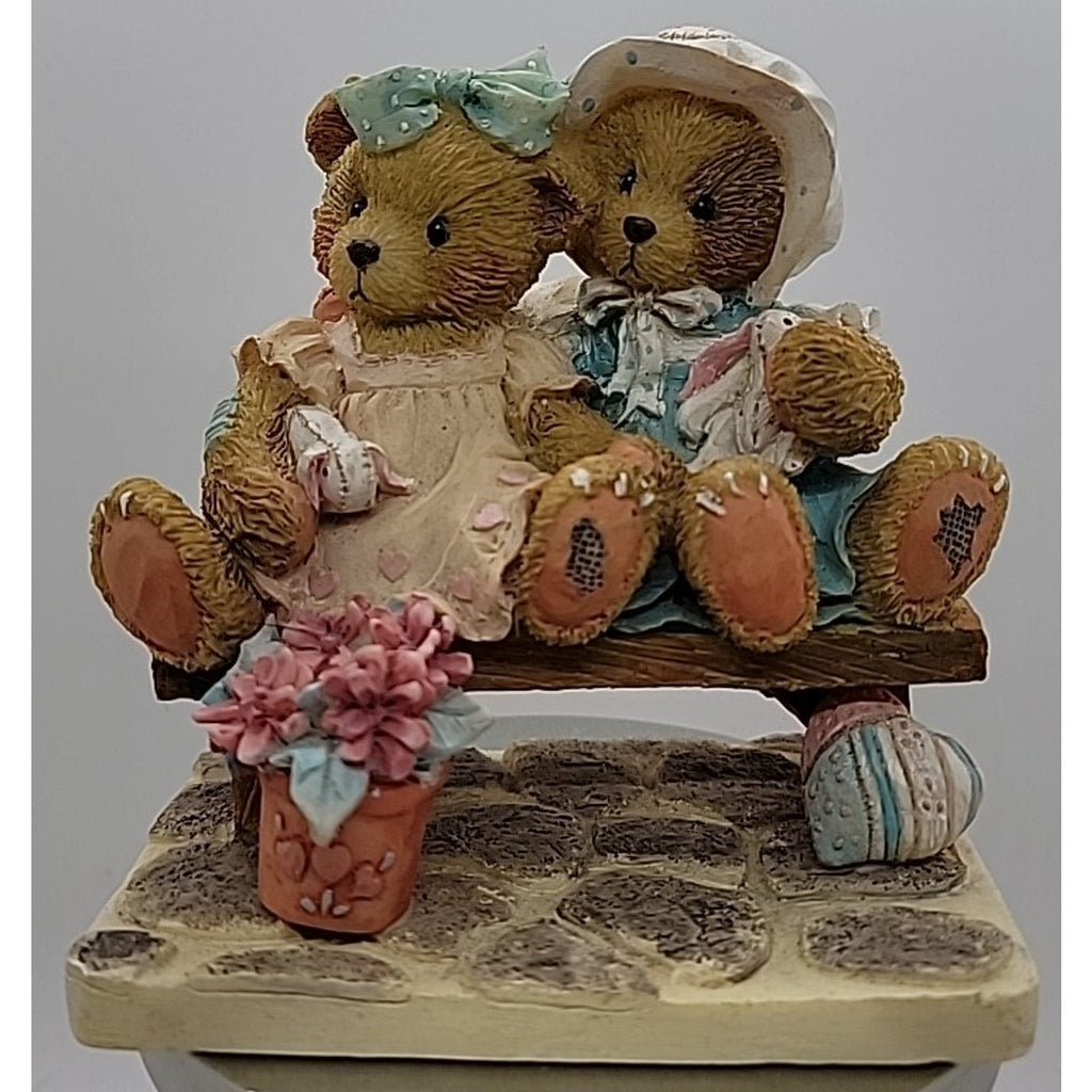Cherished Teddies Tracie And Nicole Figurine Side By Side With Friends 911372