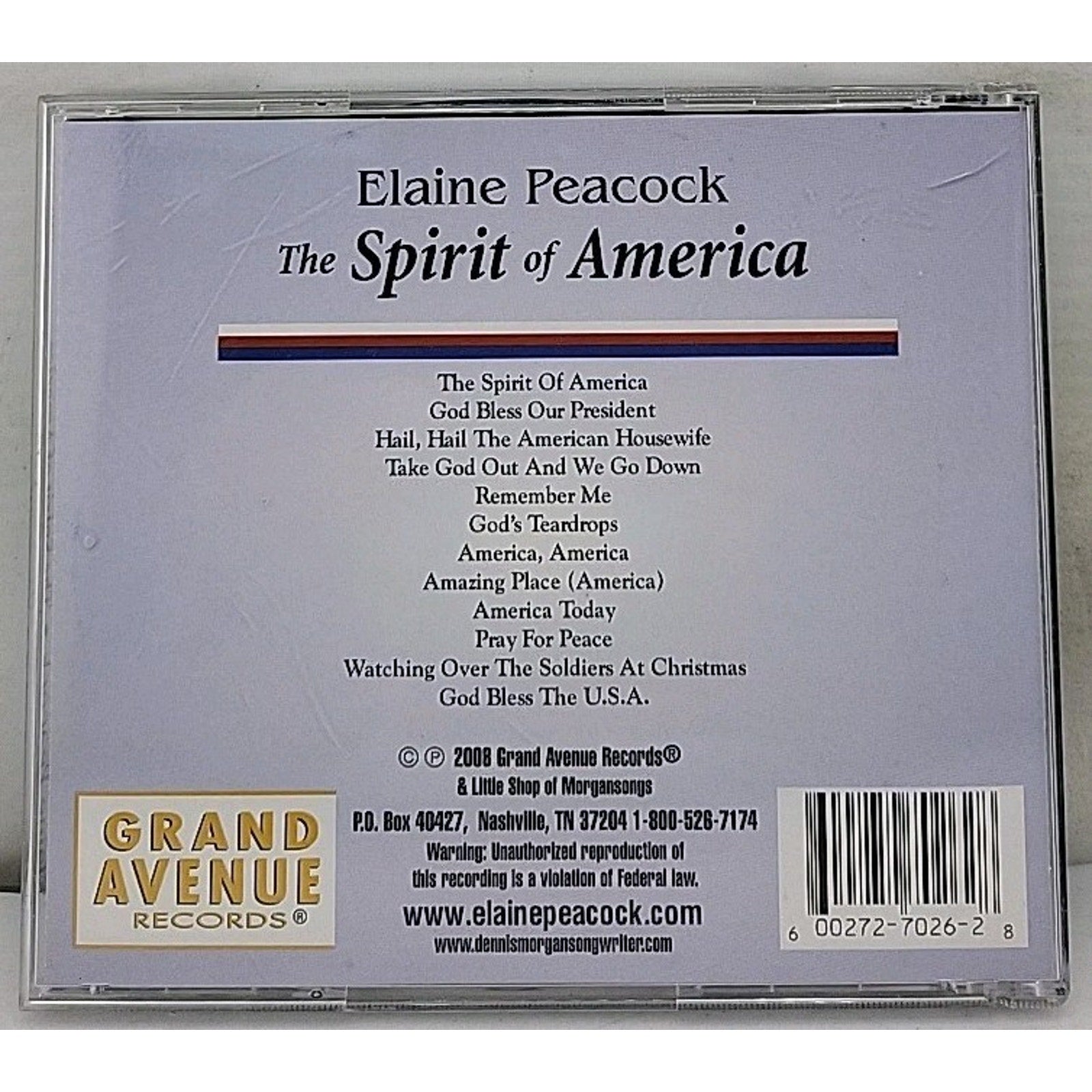 The Spirit Of America By Elaine Peacock CD