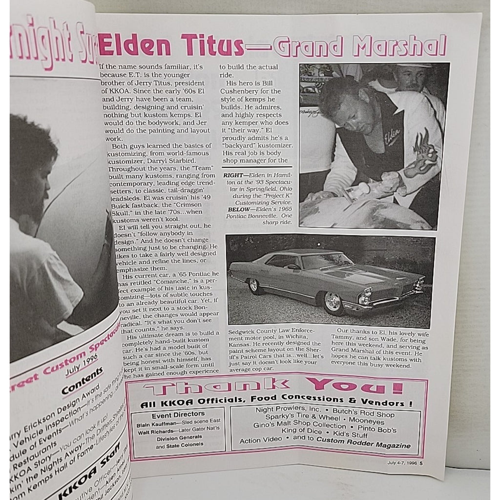 Street Custom Spectacular Event Program July 1996