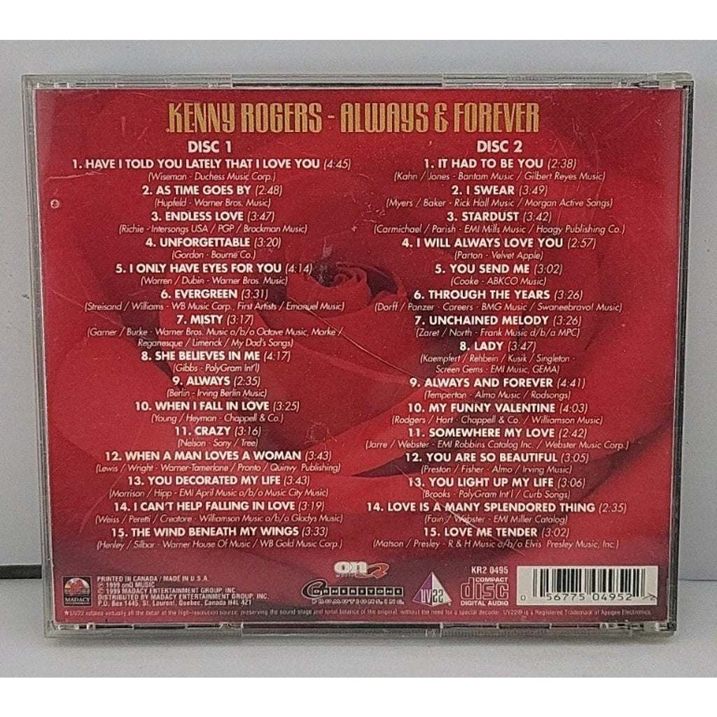 Always & Forever by Kenny Rogers (CD, 1999, 2 Discs, Madacy)