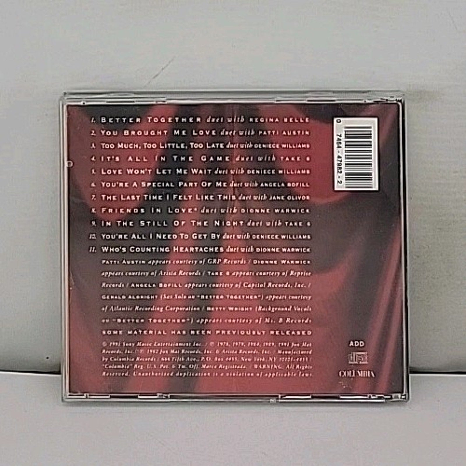 Better Together: the Duet Album by Mathis, Johnny (CD, 1991)