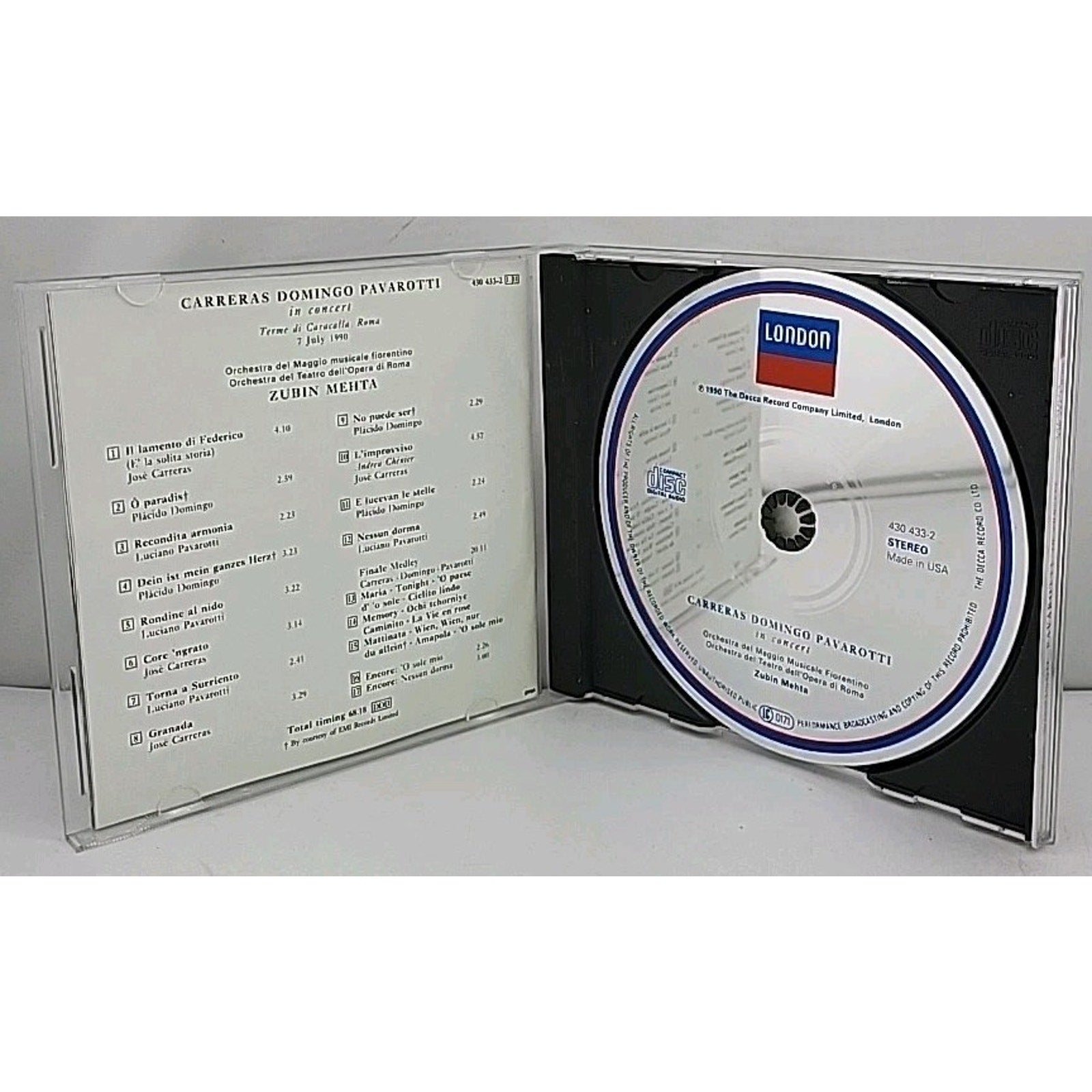 Three Tenors in Concert by The Three Tenors (CD, 1990)