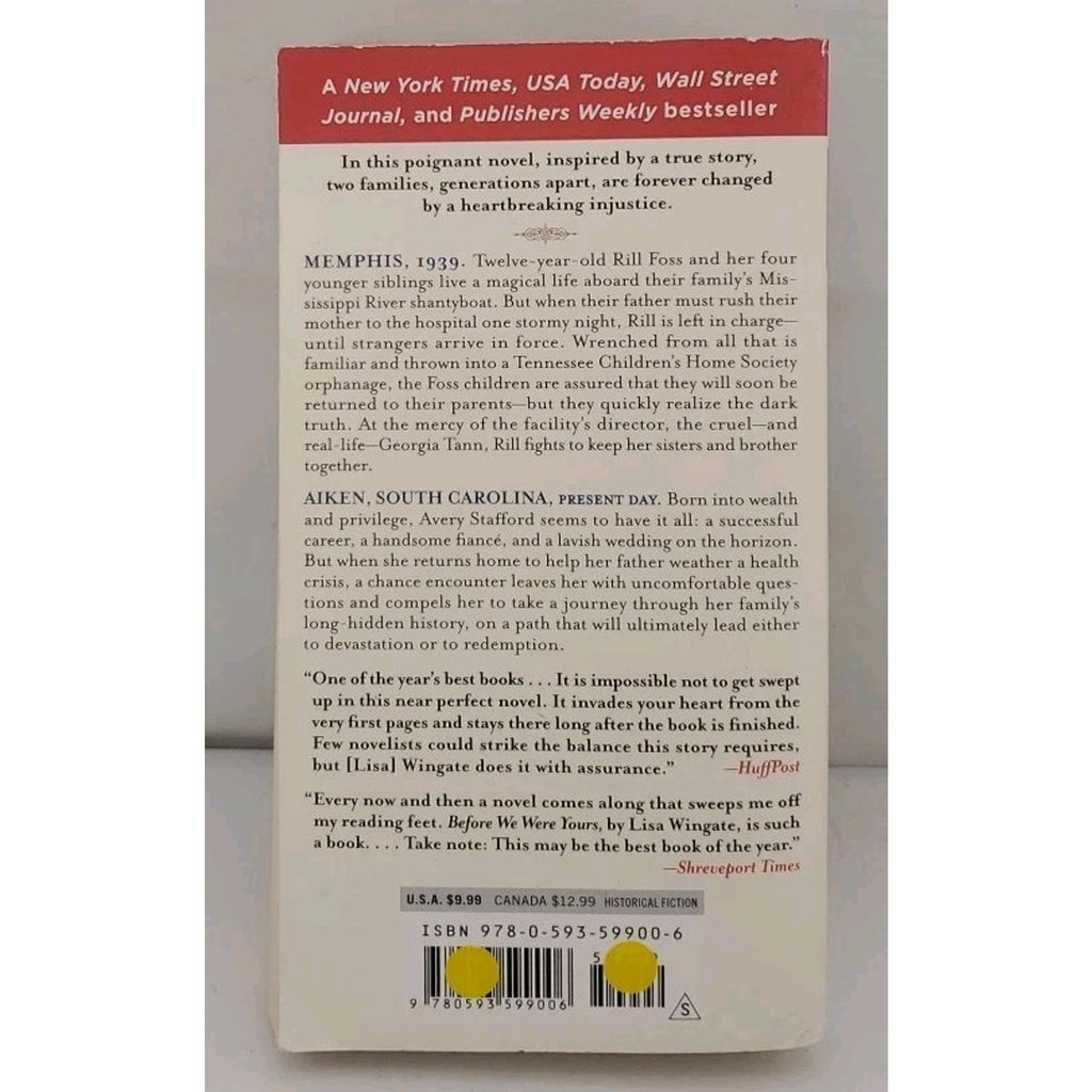 Before We Were Yours : A Novel by Lisa Wingate (2022, Us-Tall Rack Paperback)
