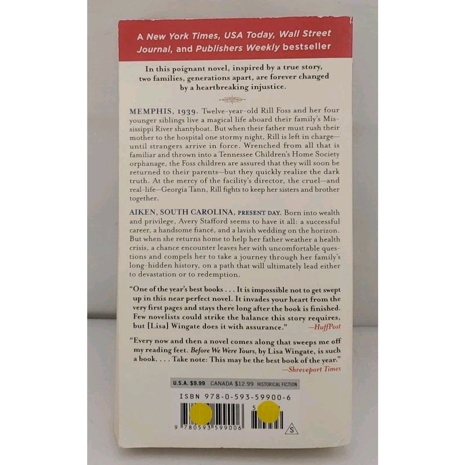 Before We Were Yours : A Novel by Lisa Wingate (2022, Us-Tall Rack Paperback)