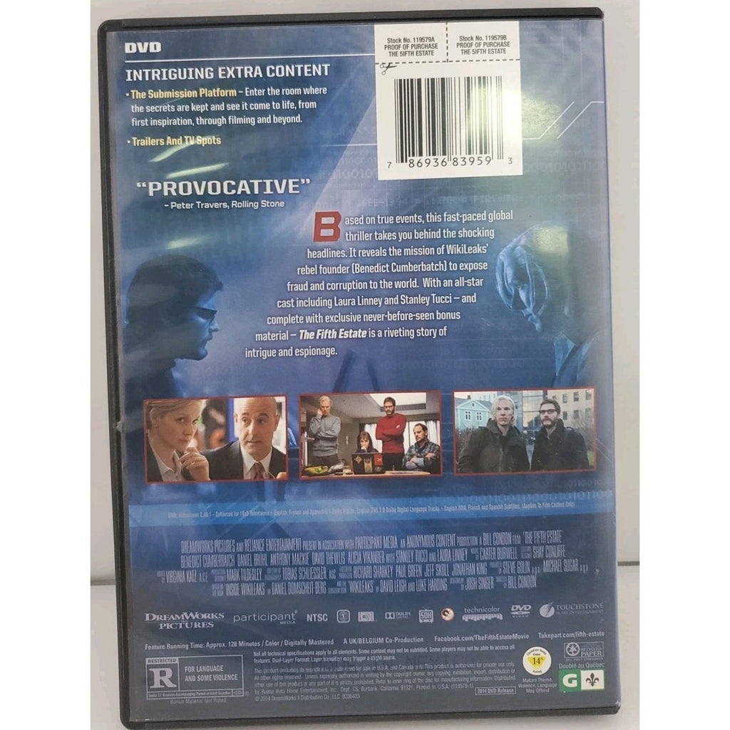 The Fifth Estate (DVD, 2014)