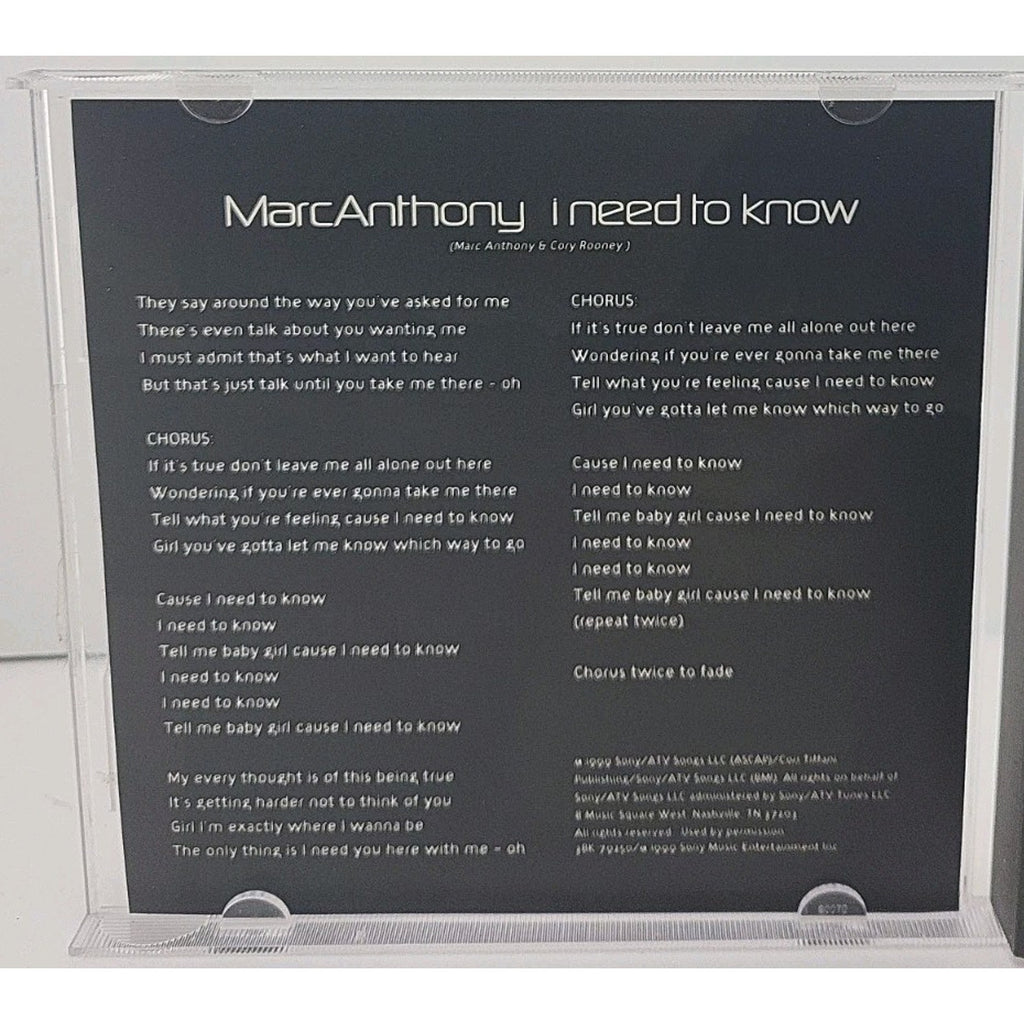 I Need to Know (The Remixes) [Single] by Marc Anthony (CD, Sep-1999, Columbia...