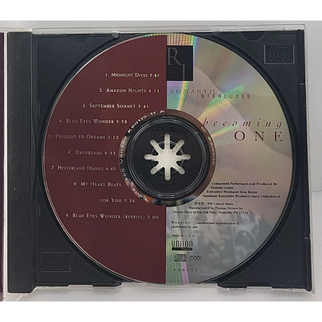 Becoming One by Tommy Greer (CD, 1996, Unison)